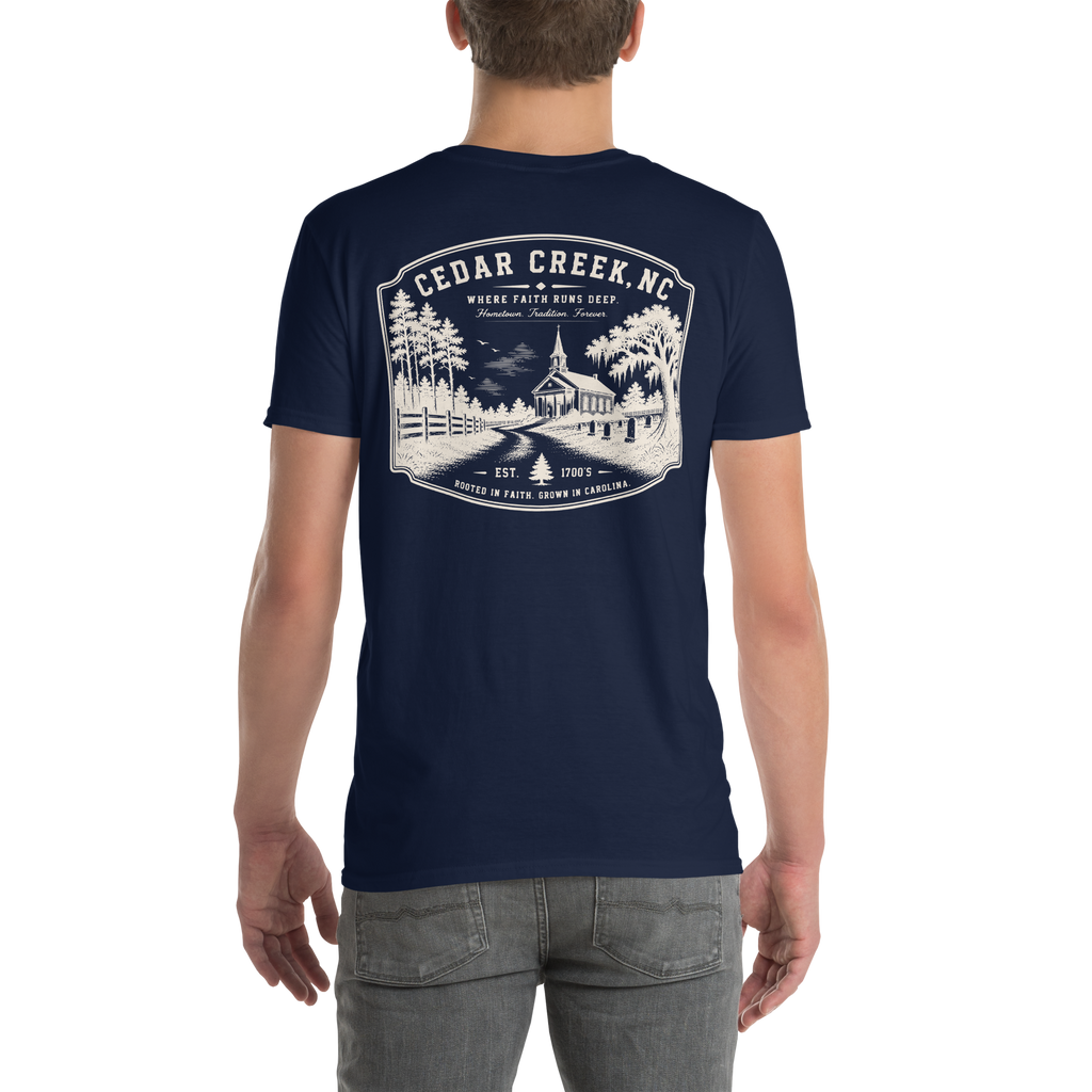 Cedar Creek, NC - Rooted In Faith - Unisex T-Shirt