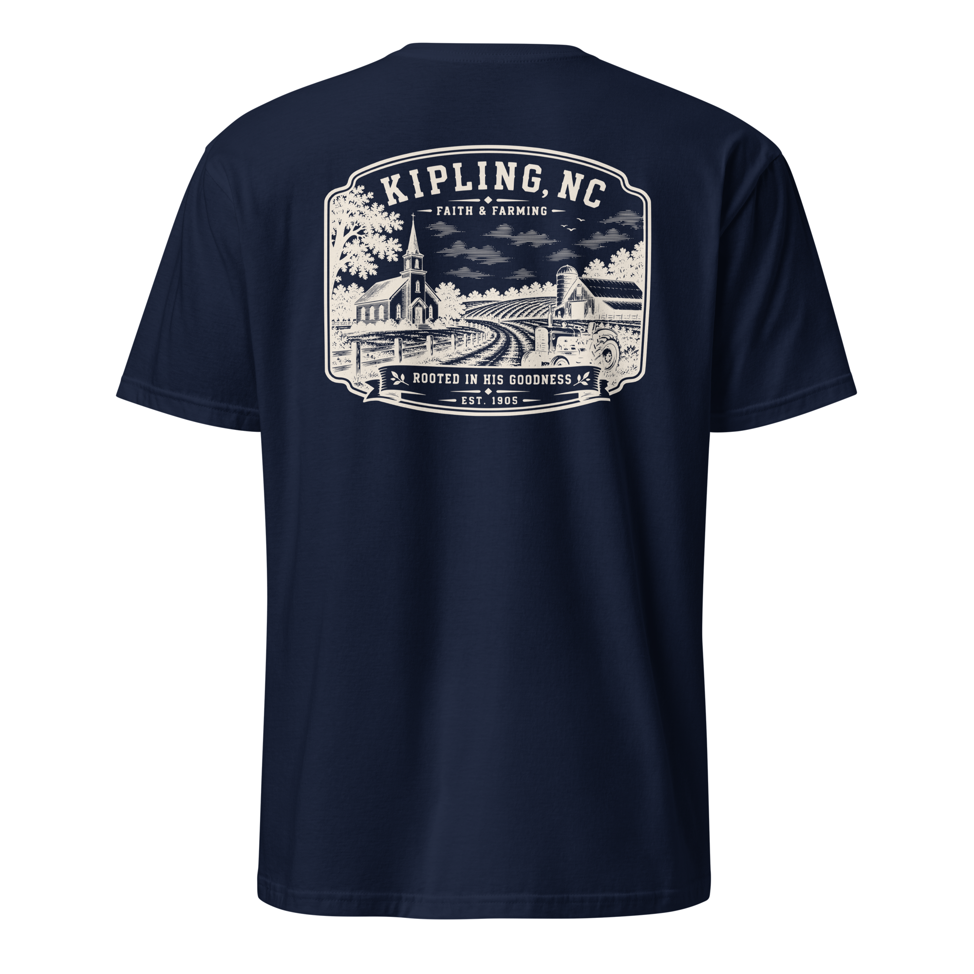 Kipling, NC - Faith & Farming - Unisex T-Shirt
