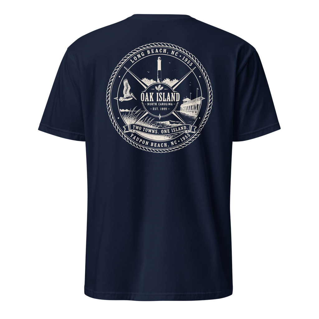 Oak Island, NC - Two Towns. One Island. - Unisex T-Shirt