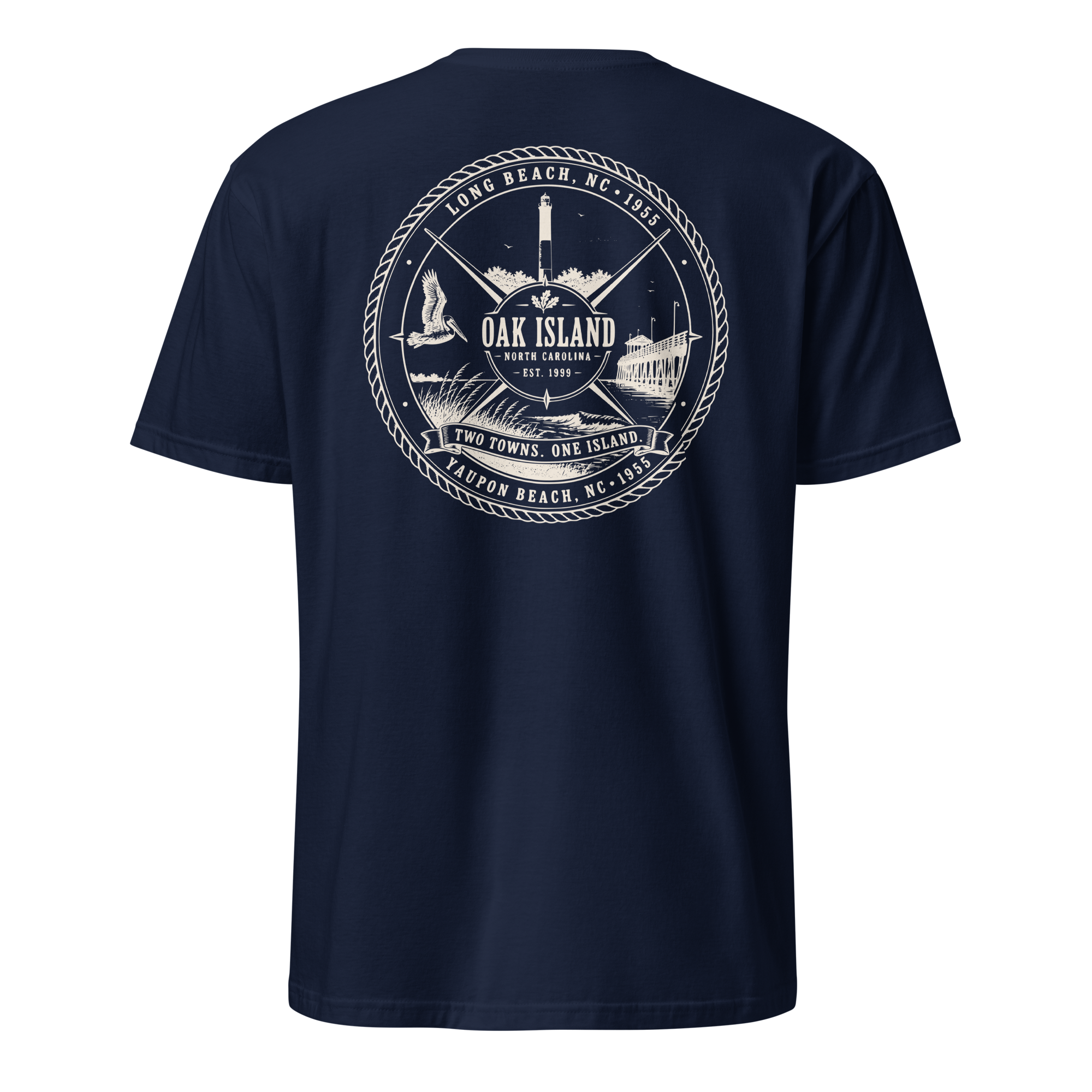 Oak Island, NC - Two Towns. One Island. - Unisex T-Shirt