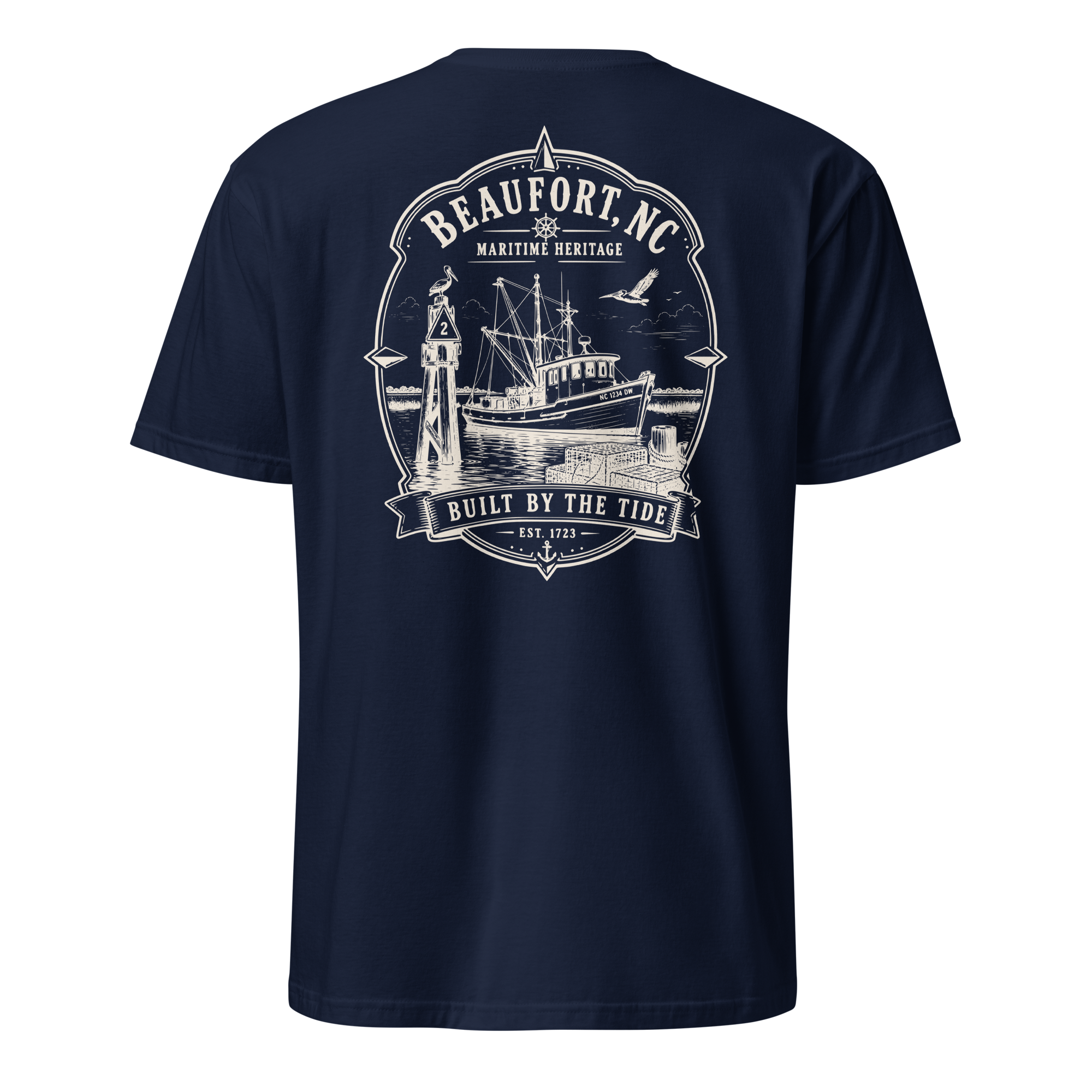 Beaufort, NC - Built By The Tide - Unisex T-Shirt