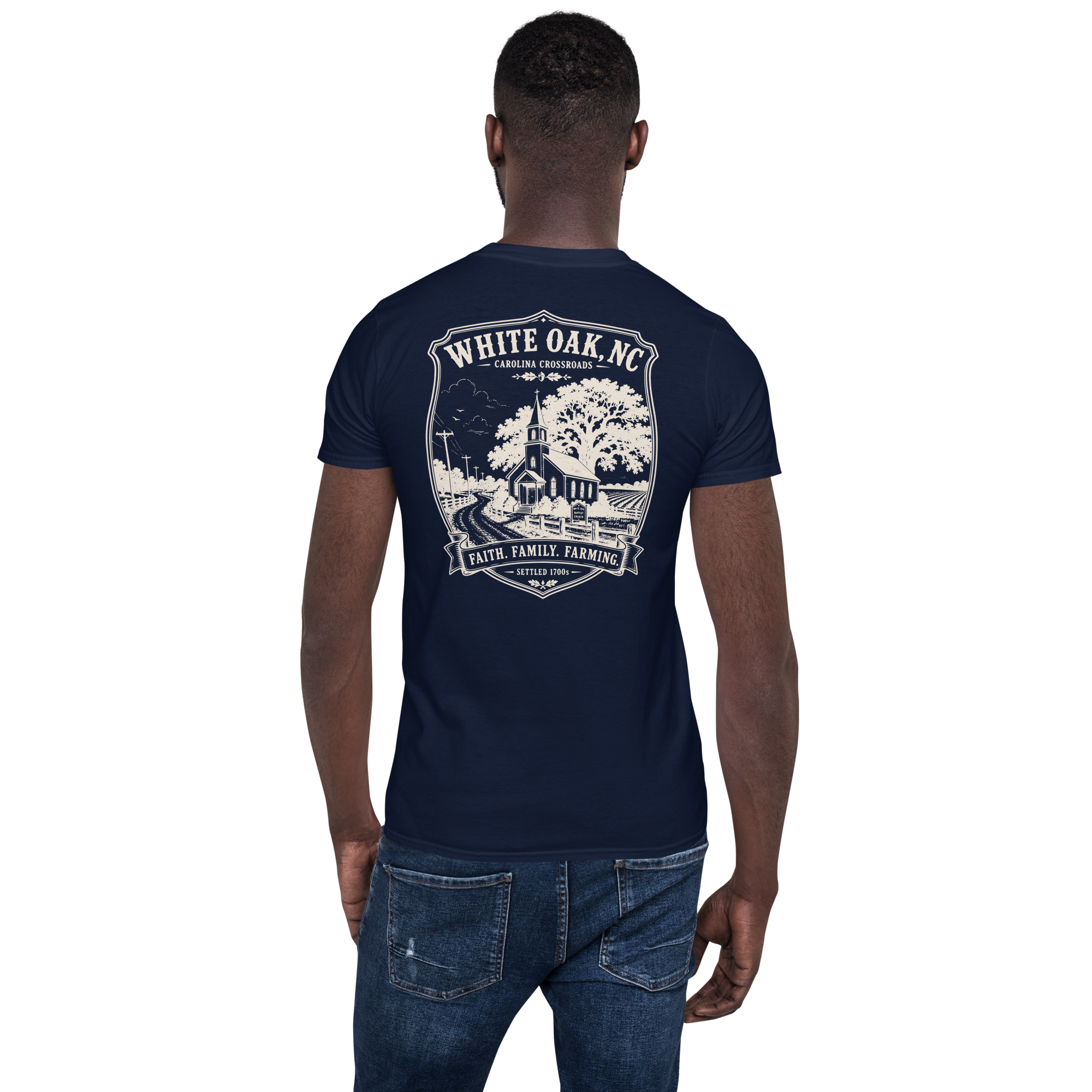 White Oak, NC - Faith, Family, Farming - Unisex T-Shirt