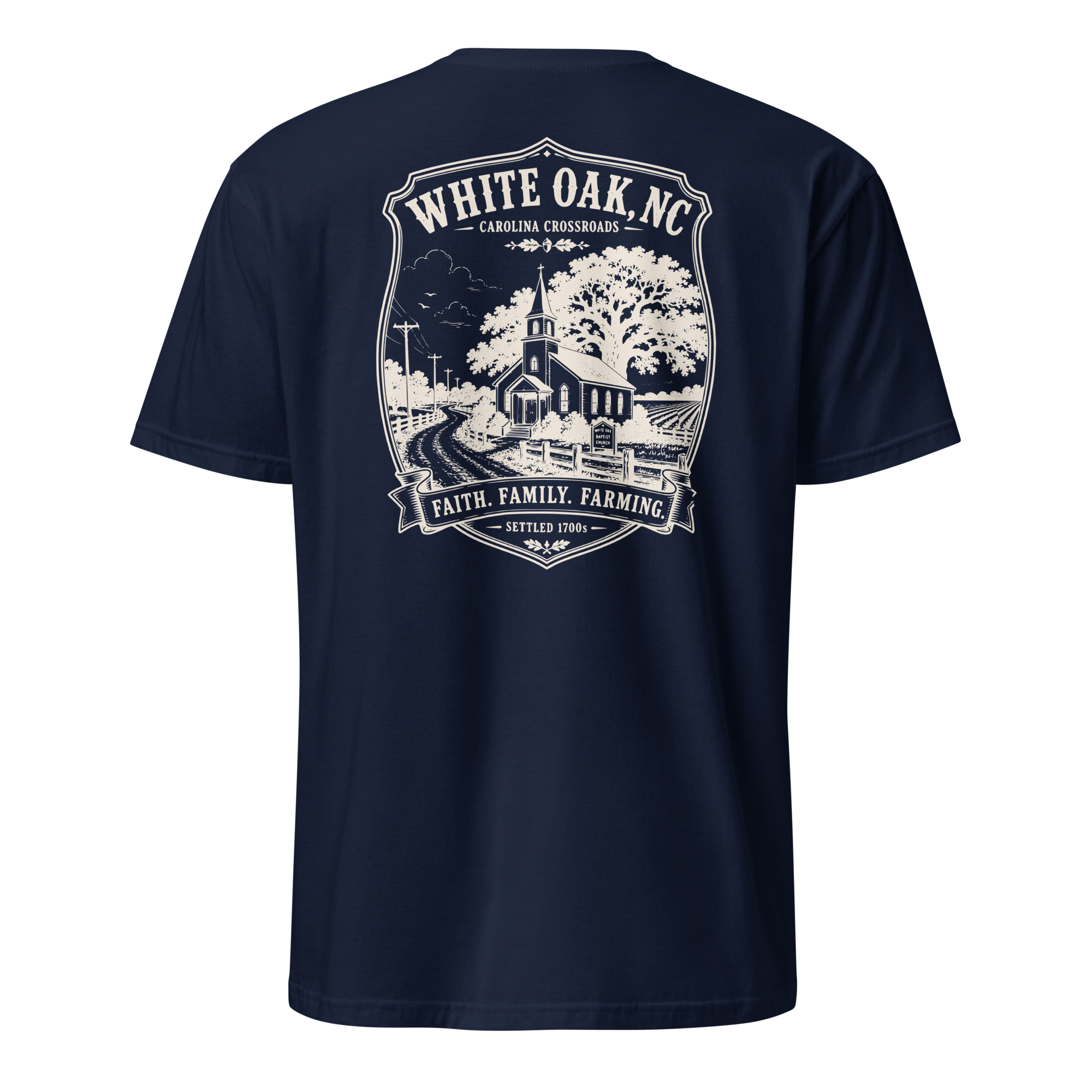 White Oak, NC - Faith, Family, Farming - Unisex T-Shirt