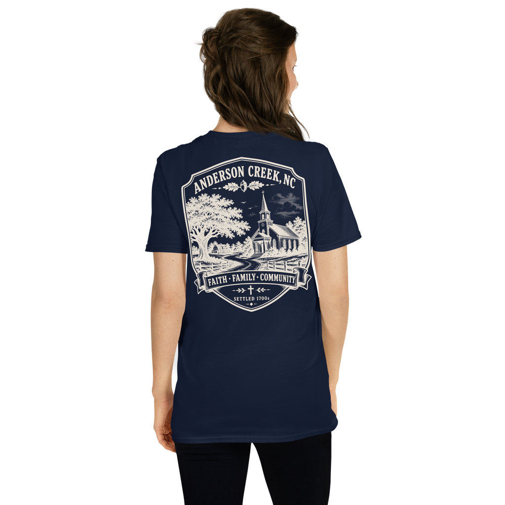 Anderson Creek, NC - Faith, Family, Community - Unisex T-Shirt