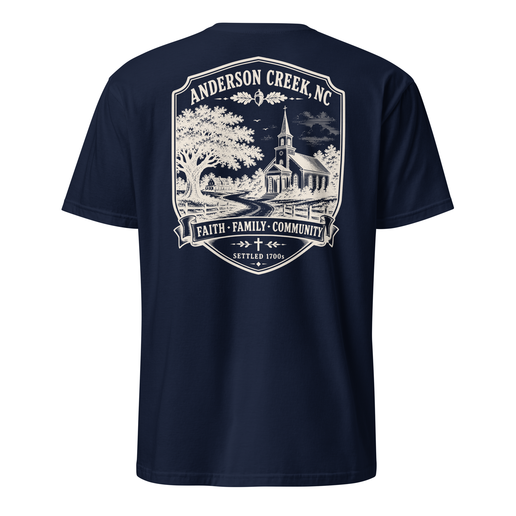 Anderson Creek, NC - Faith, Family, Community - Unisex T-Shirt