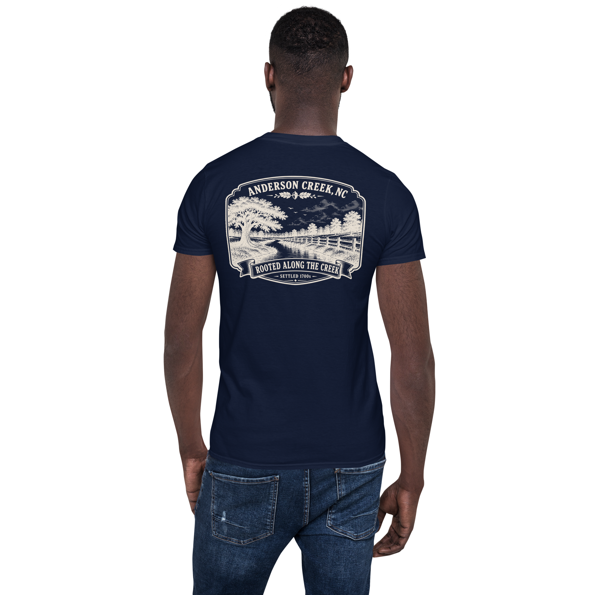 Anderson Creek, NC - Rooted Along The Creek - Unisex T-Shirt