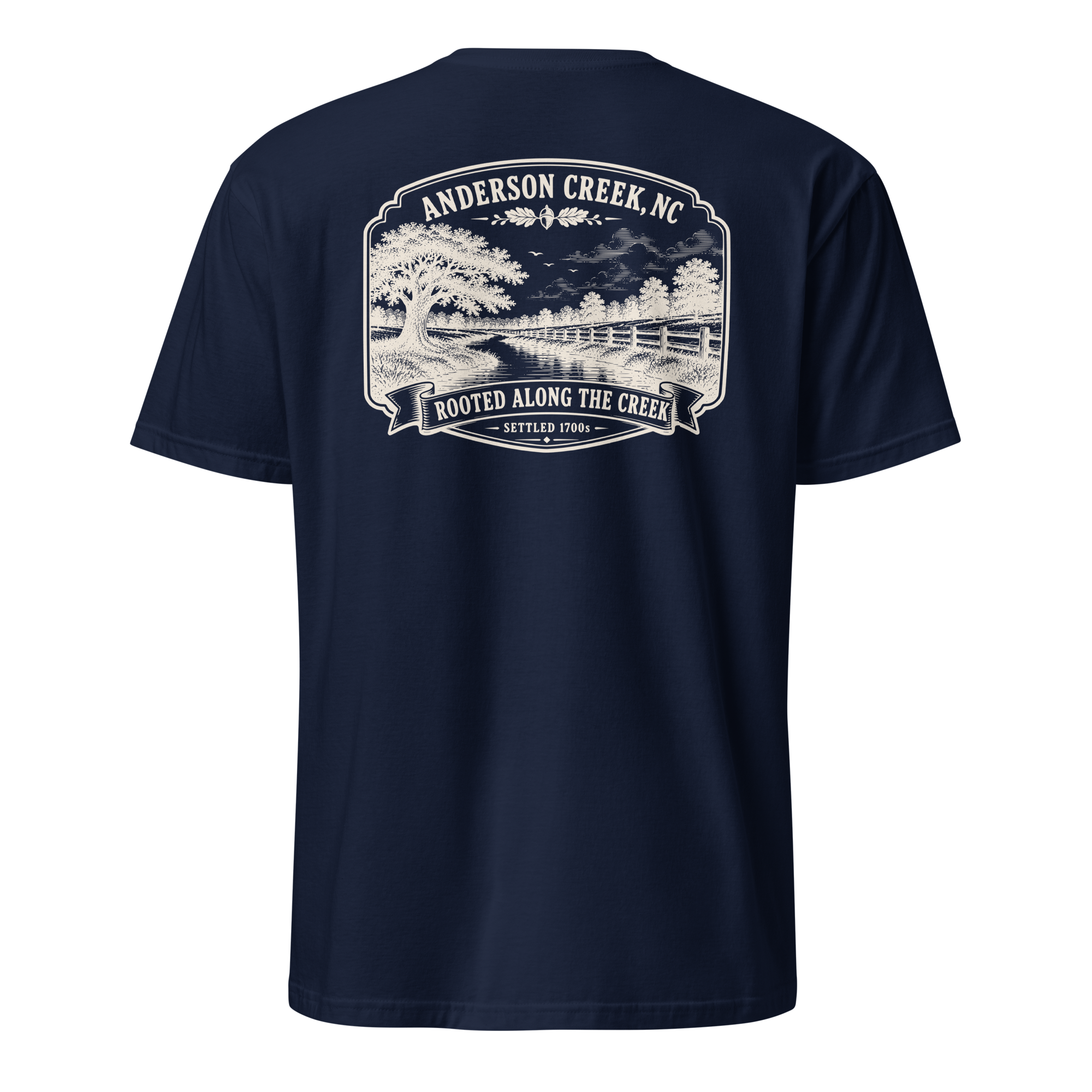 Anderson Creek, NC - Rooted Along The Creek - Unisex T-Shirt