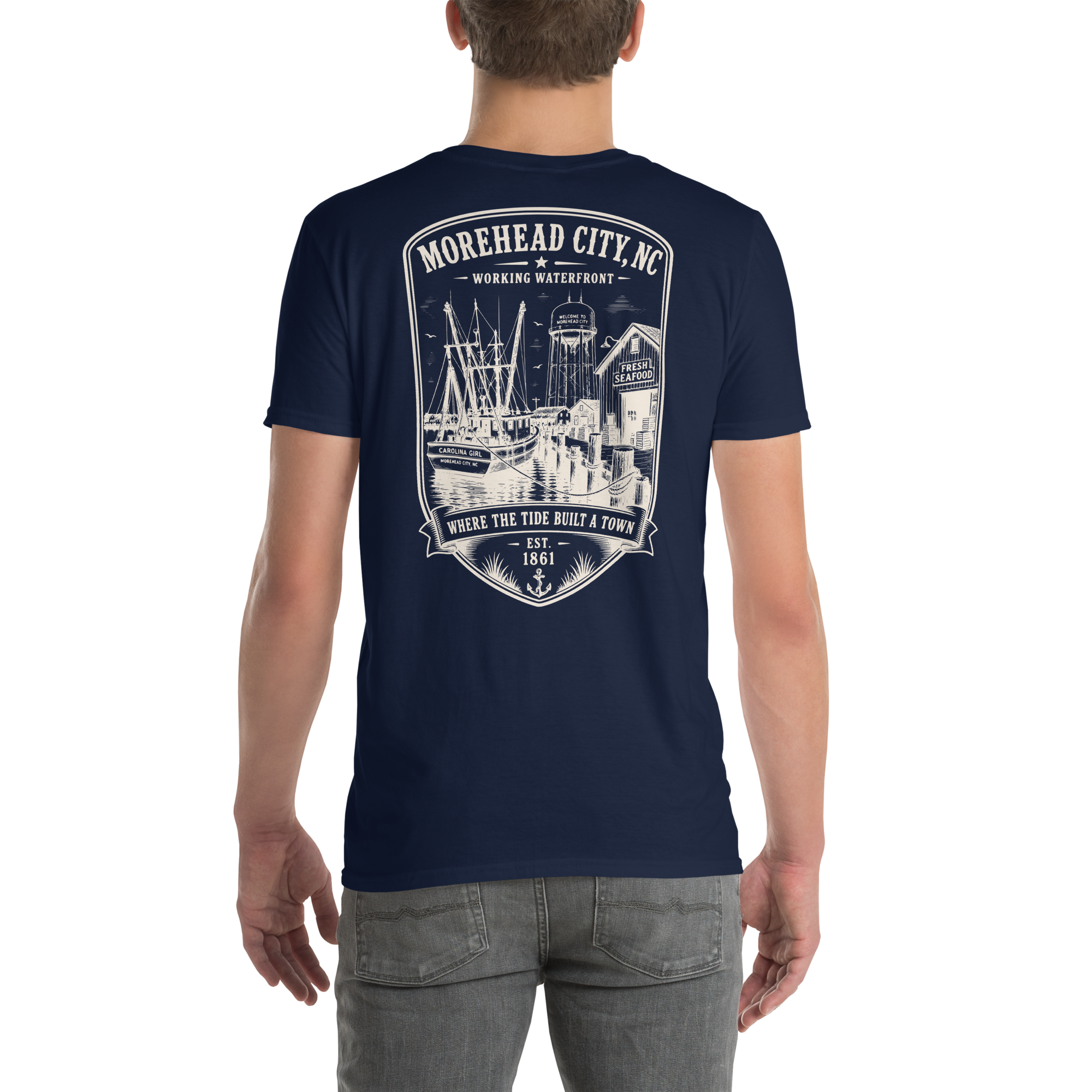 Morehead City - Historic Waterfront - Short-Sleeve Unisex