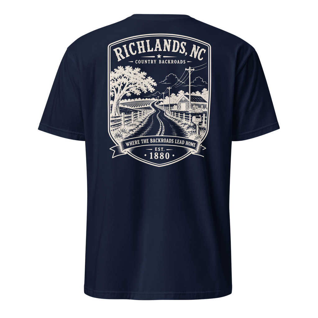 Richlands, NC - Country Backroads - Short-Sleeve Unisex