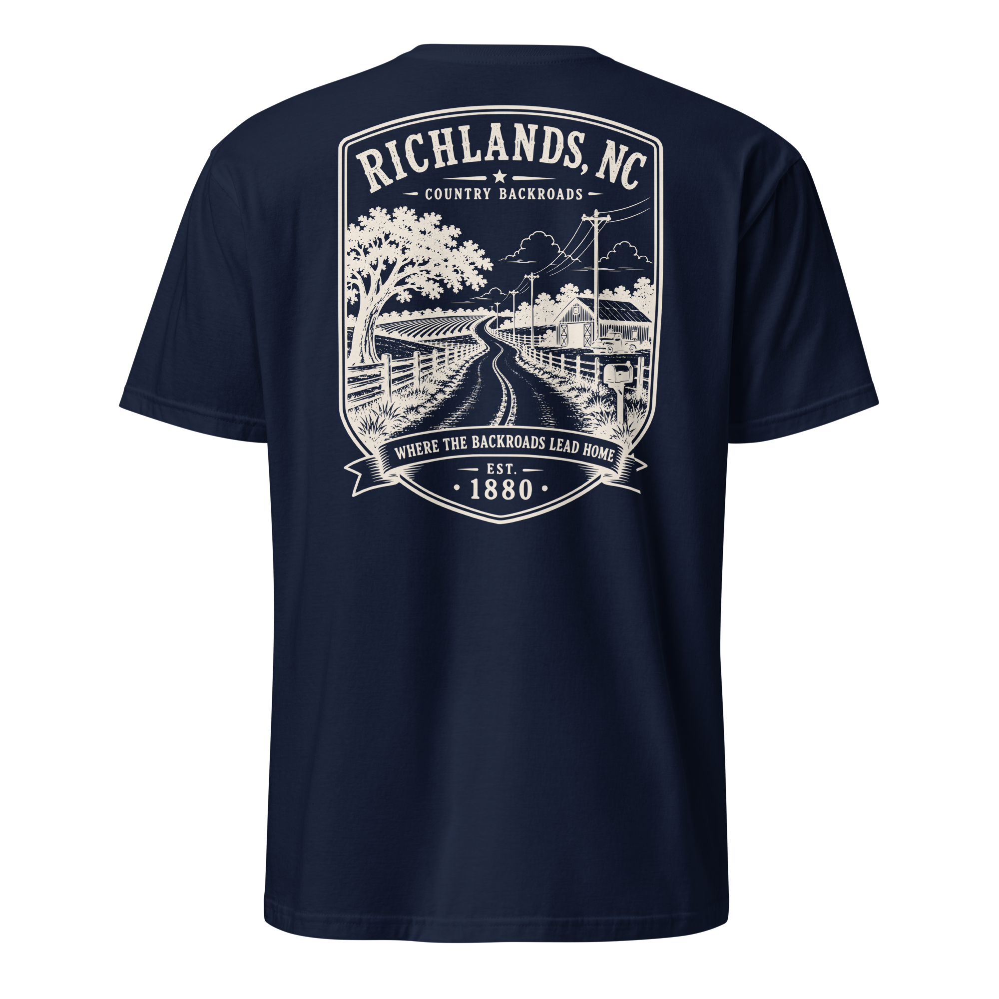 Richlands, NC - Country Backroads - Short-Sleeve Unisex