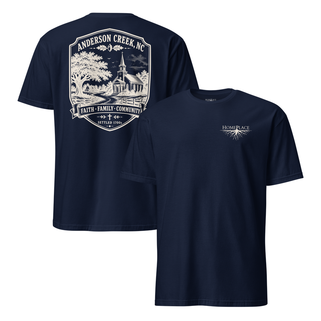 Anderson Creek, NC - Faith, Family, Community - Unisex T-Shirt