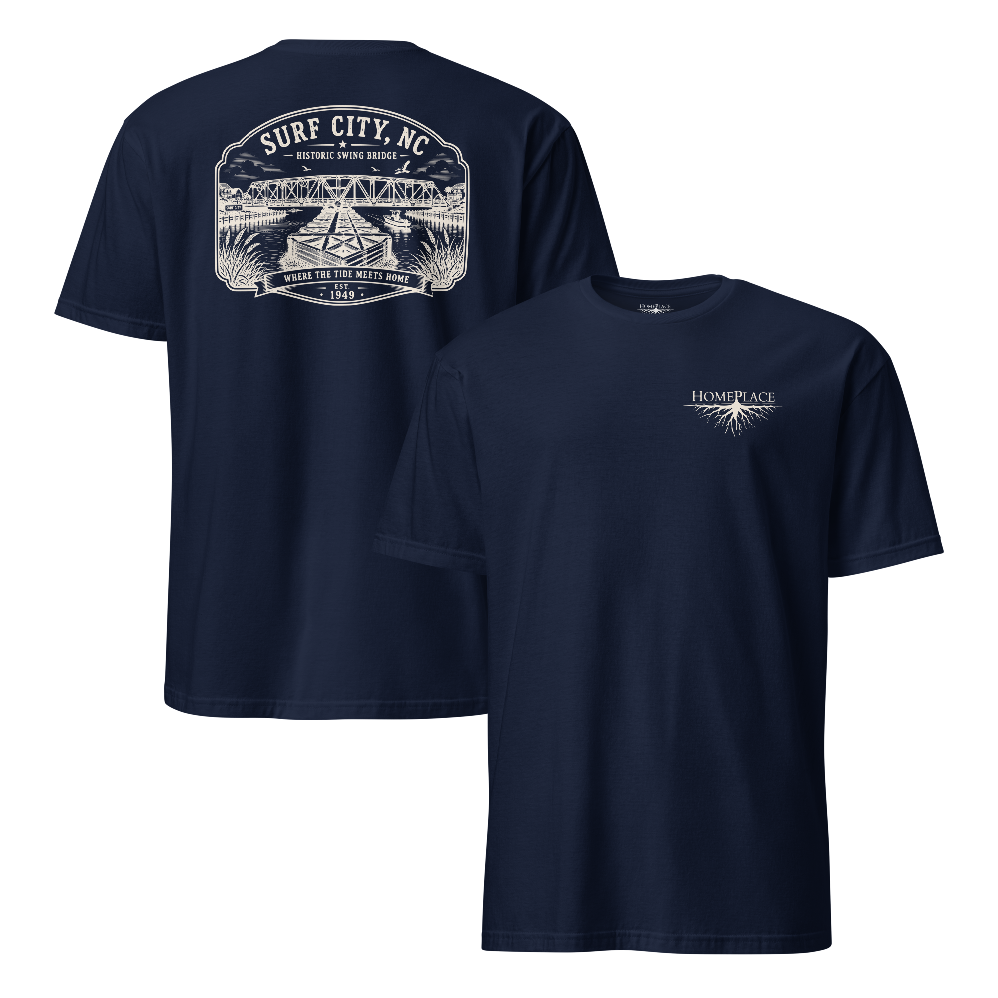 Surf City, NC - Swing Bridge - Short-Sleeve Unisex T-Shirt