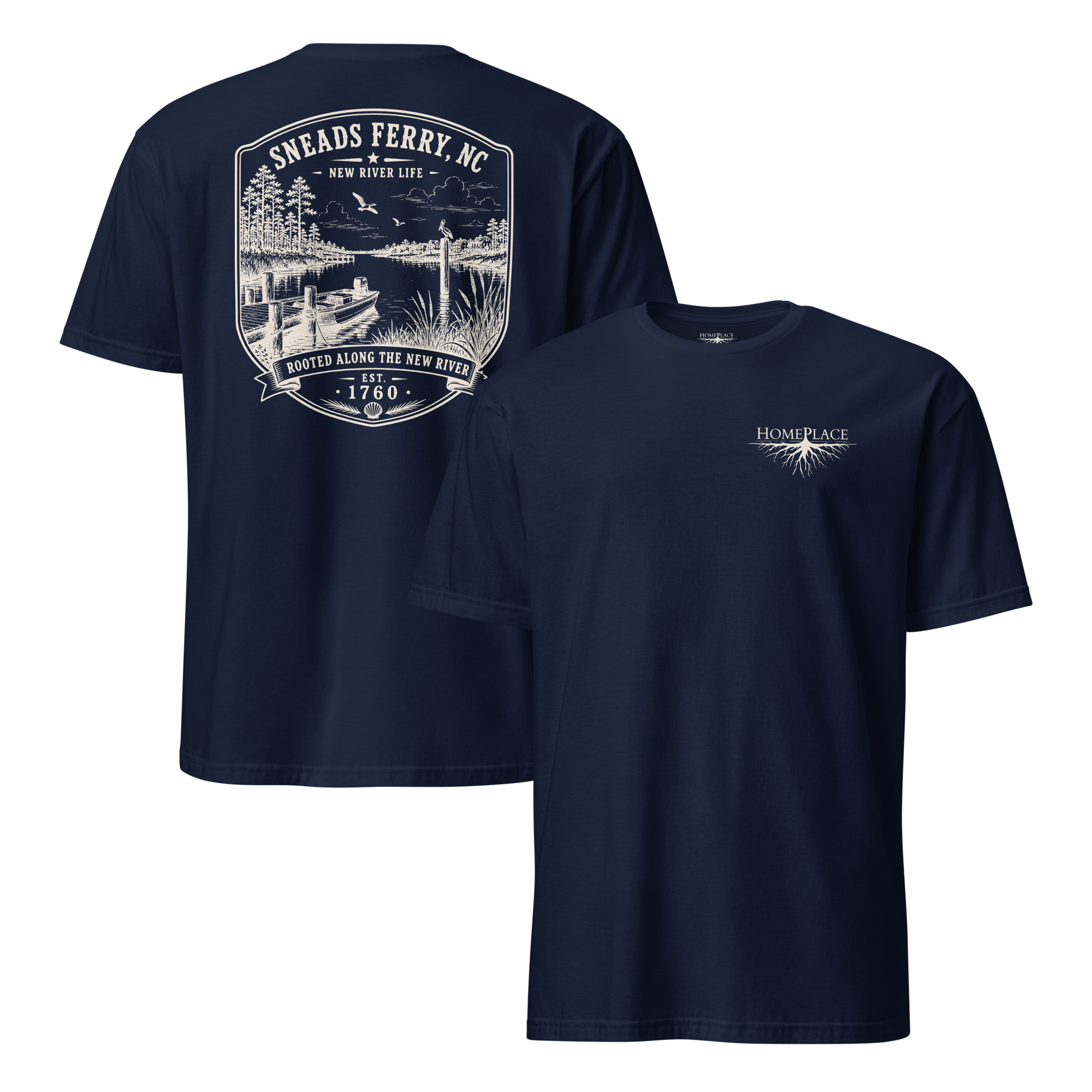 Sneads Ferry, NC - Along The New - Short-Sleeve Unisex