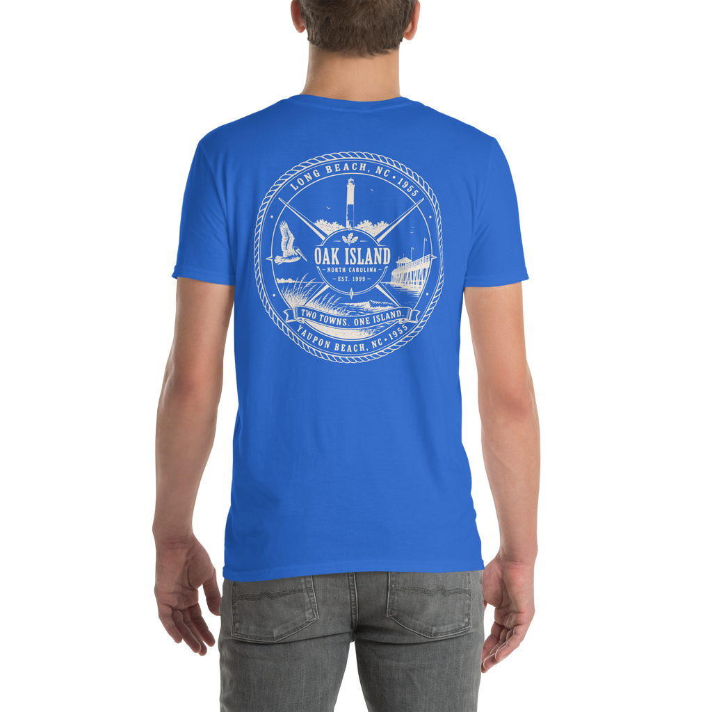 Oak Island, NC - Two Towns. One Island. - Unisex T-Shirt