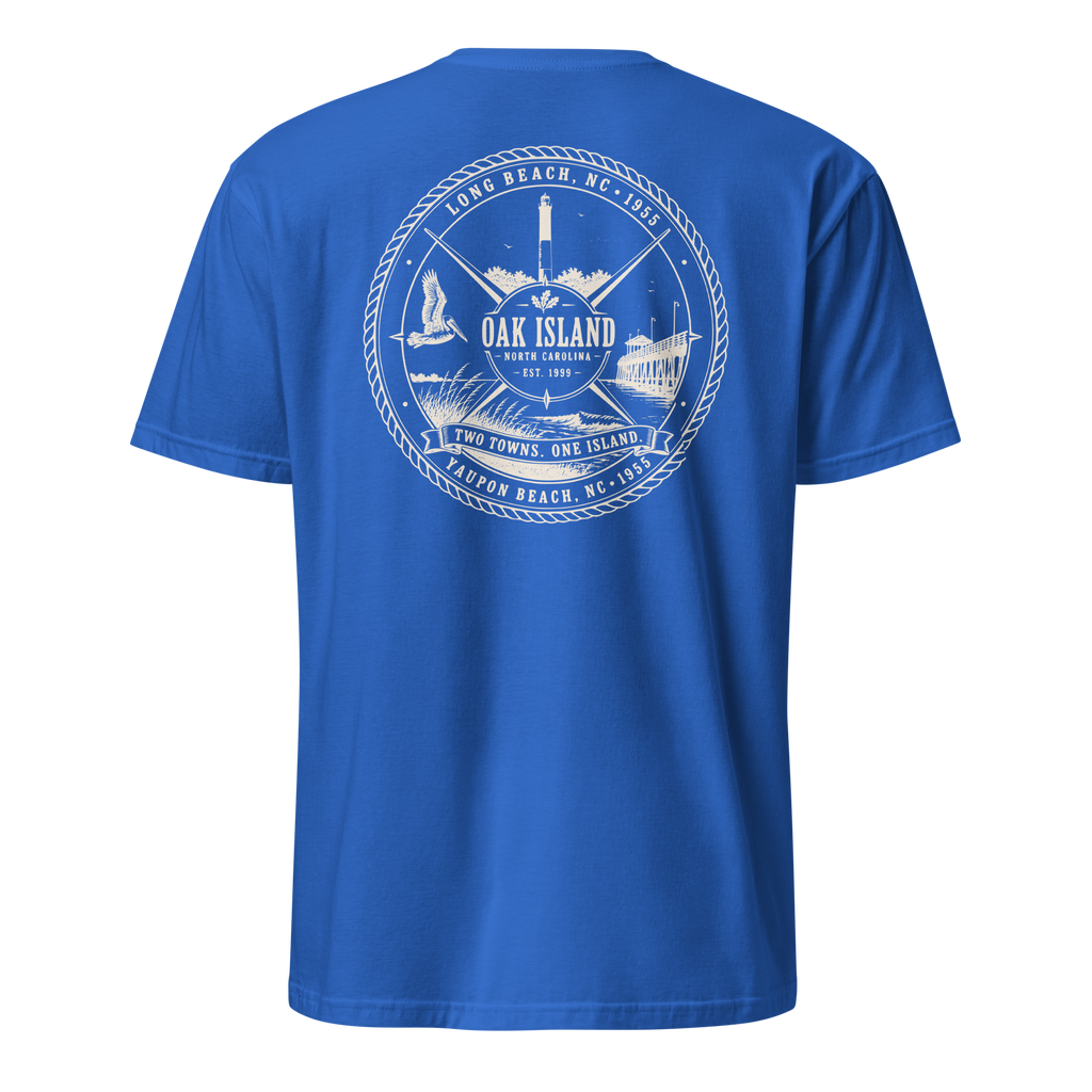 Oak Island, NC - Two Towns. One Island. - Unisex T-Shirt