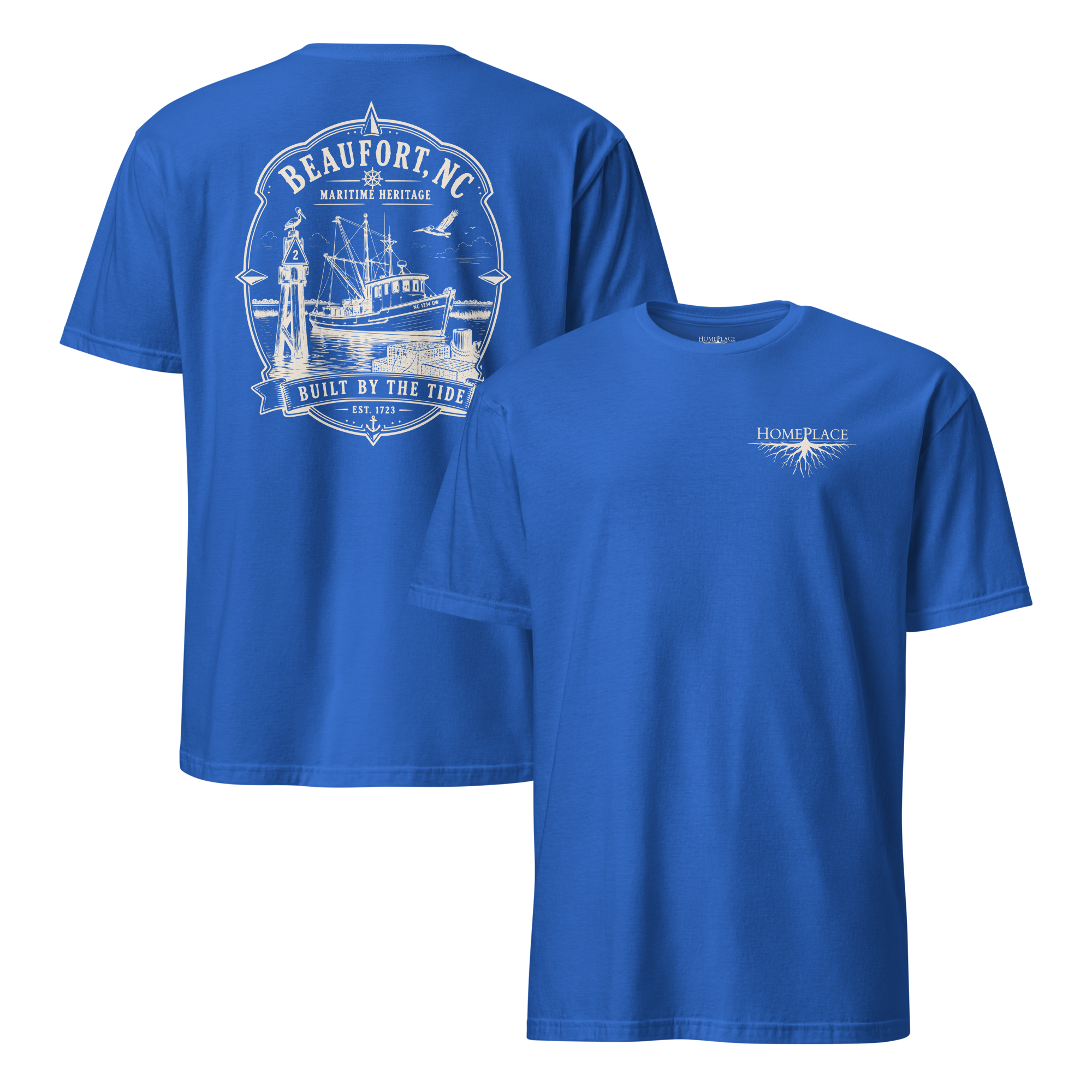 Beaufort, NC - Built By The Tide - Unisex T-Shirt