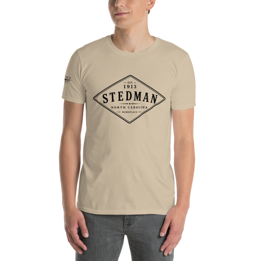 Stedman, NC - Diamond Front Black Ink Short-Sleeve Unisex T-Shirt