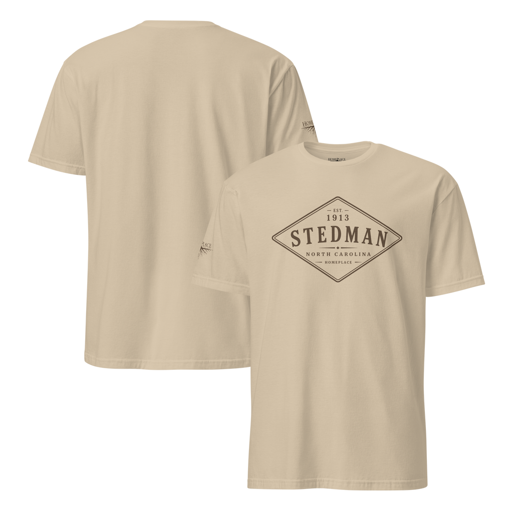 Stedman, NC - Diamond Front Brown Ink Short-Sleeve Unisex T-Shirt
