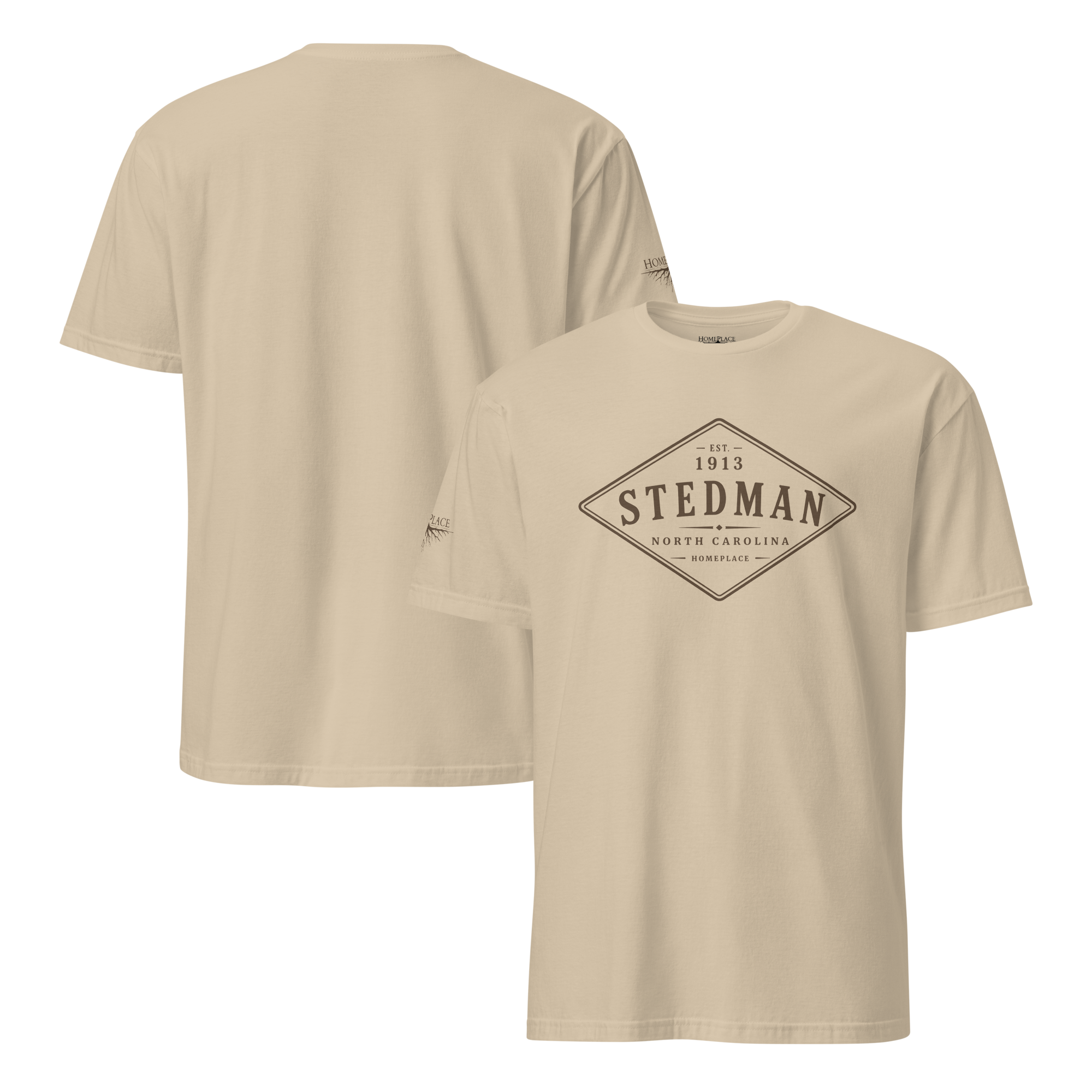 Stedman, NC - Diamond Front Brown Ink Short-Sleeve Unisex T-Shirt