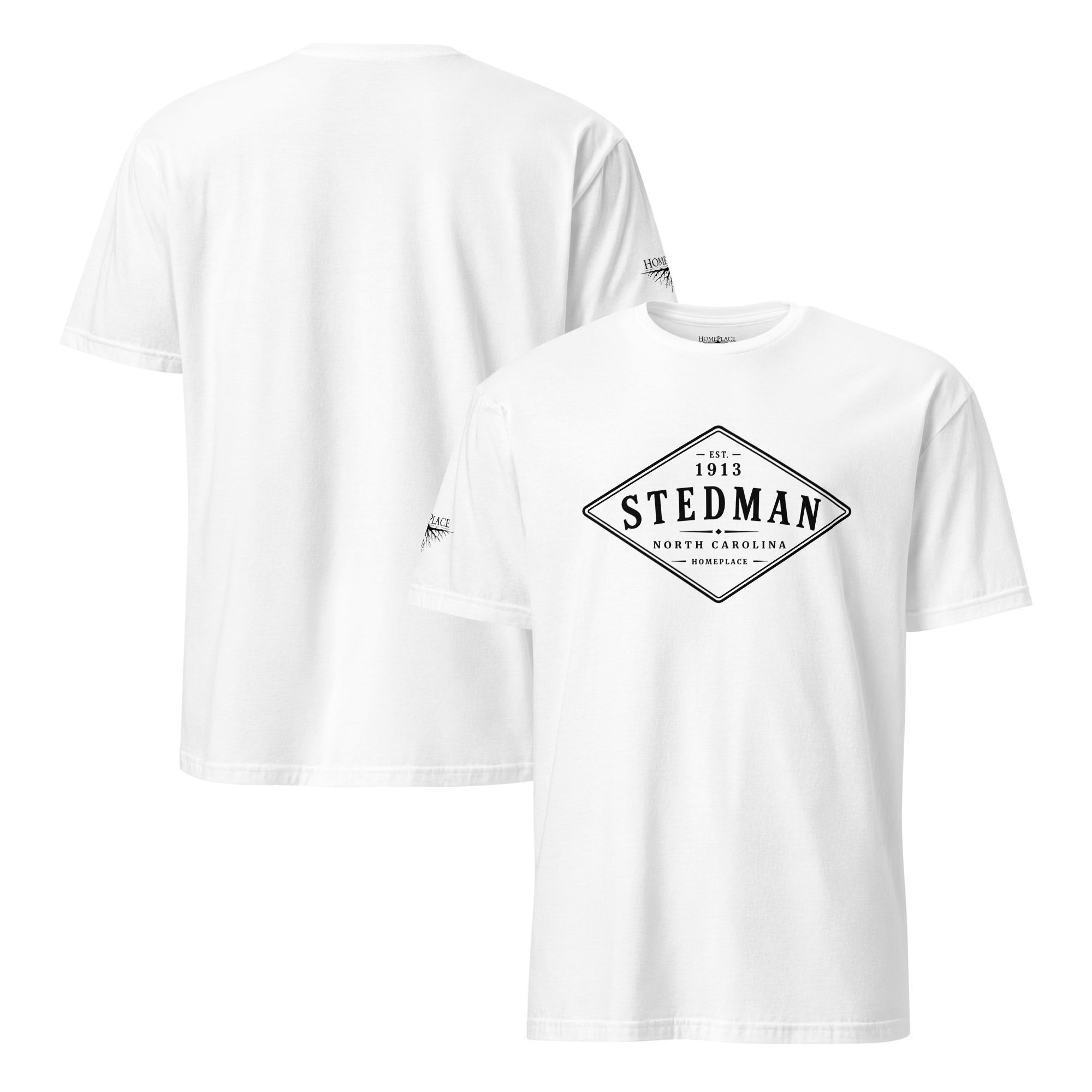 Stedman, NC - Diamond Front Black Ink Short-Sleeve Unisex T-Shirt