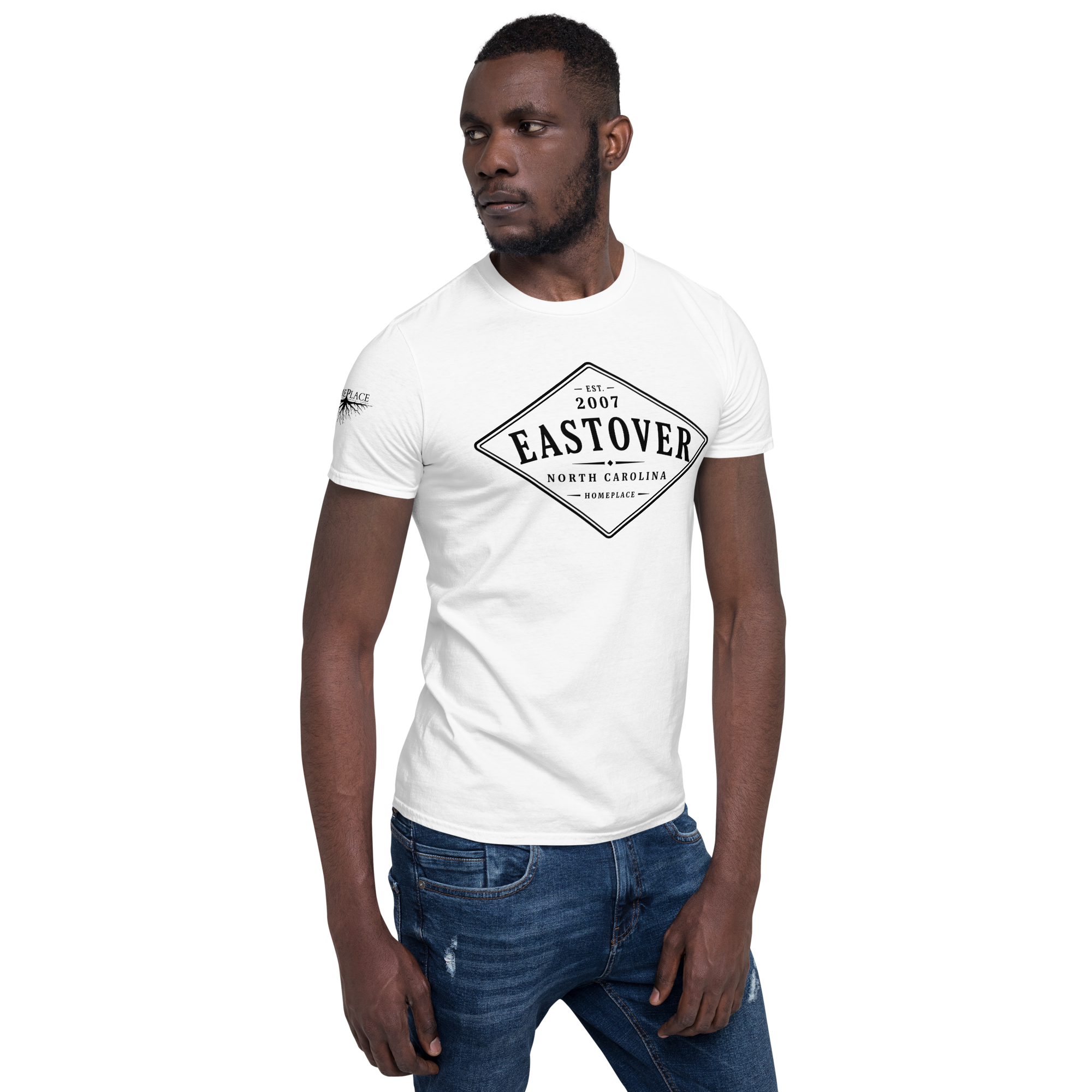 Eastover, NC - Diamond Front Black Ink Short-Sleeve Unisex T-Shirt
