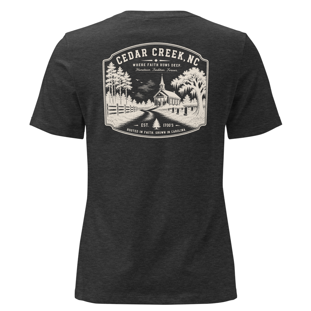 Cedar Creek, NC - Rooted In Faith - Women's Relaxed T-Shirt