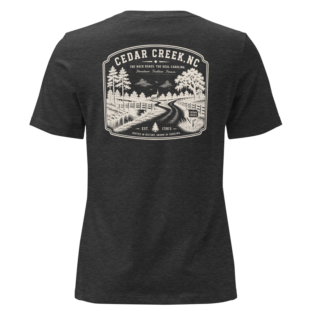 Cedar Creek, NC - The Back Roads - Women's Relaxed T-Shirt