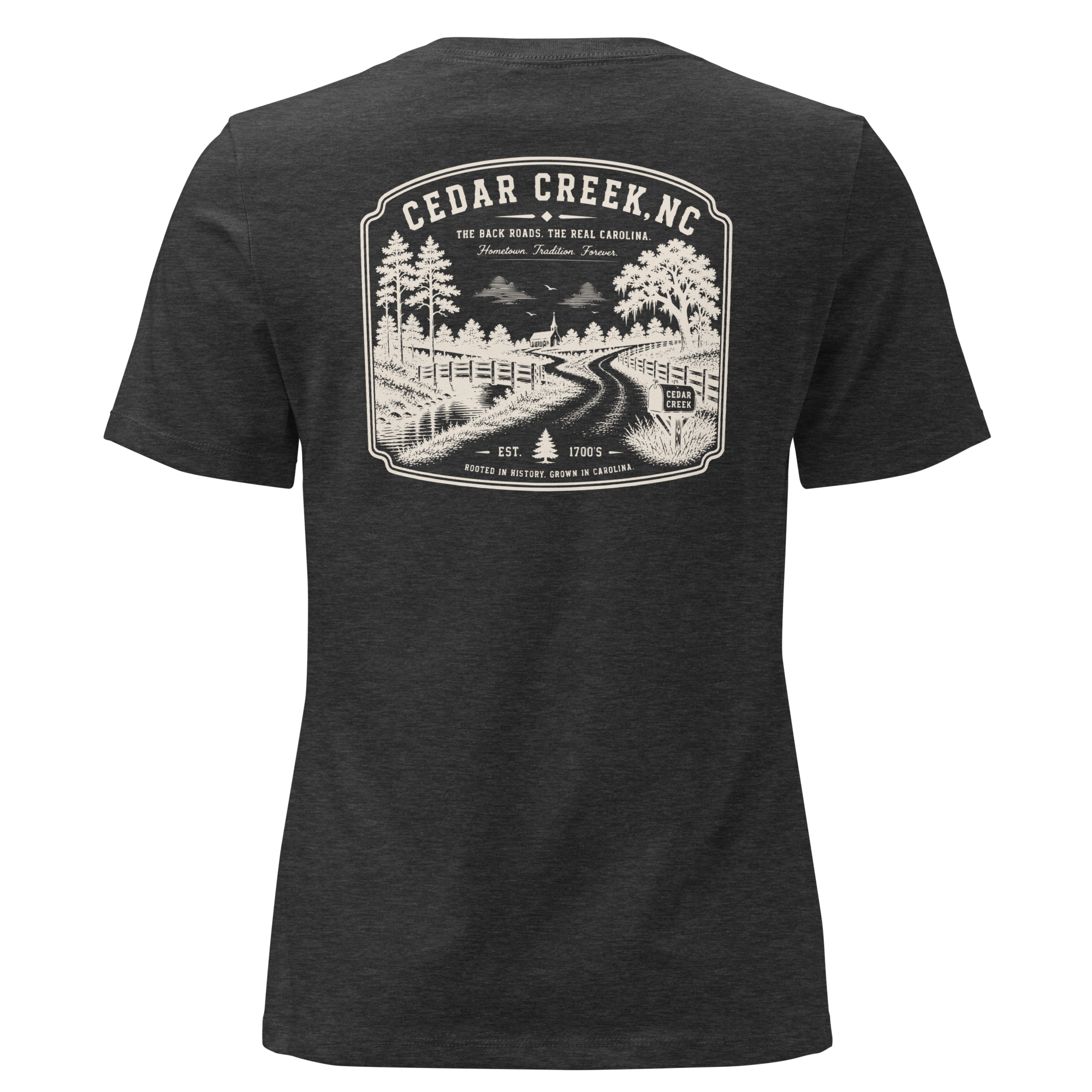 Cedar Creek, NC - The Back Roads - Women's Relaxed T-Shirt