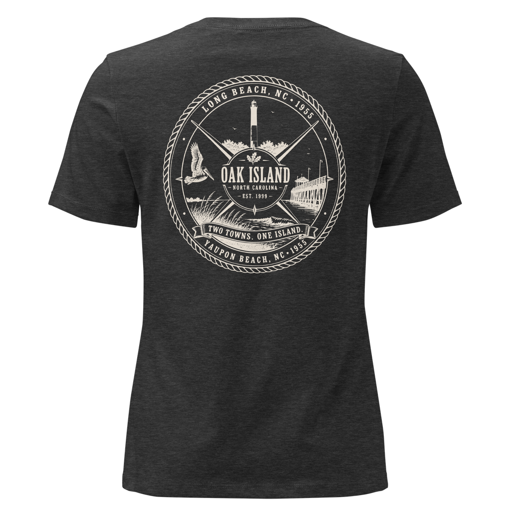 Oak Island, NC - Two Towns, One Island - Women's Relaxed T-Shirt