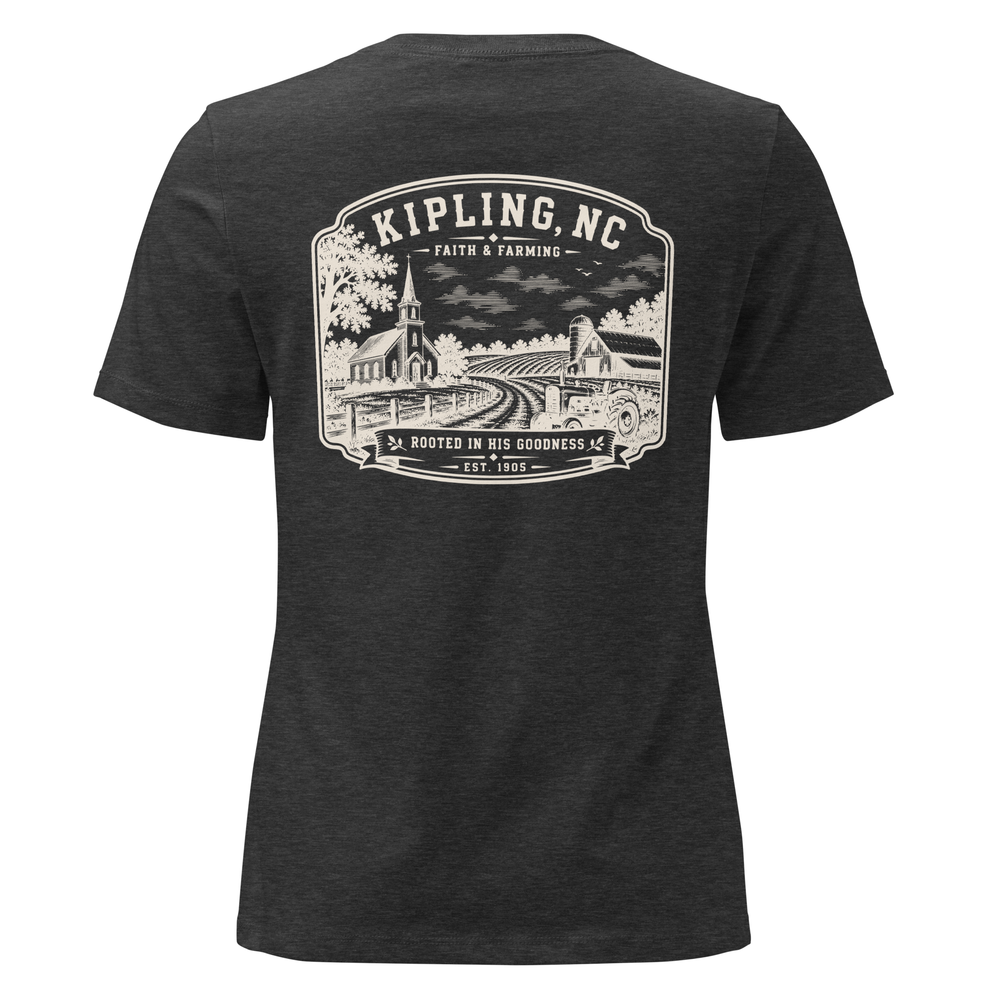 Kipling, NC - Faith & Farming - Women's Relaxed T-Shirt