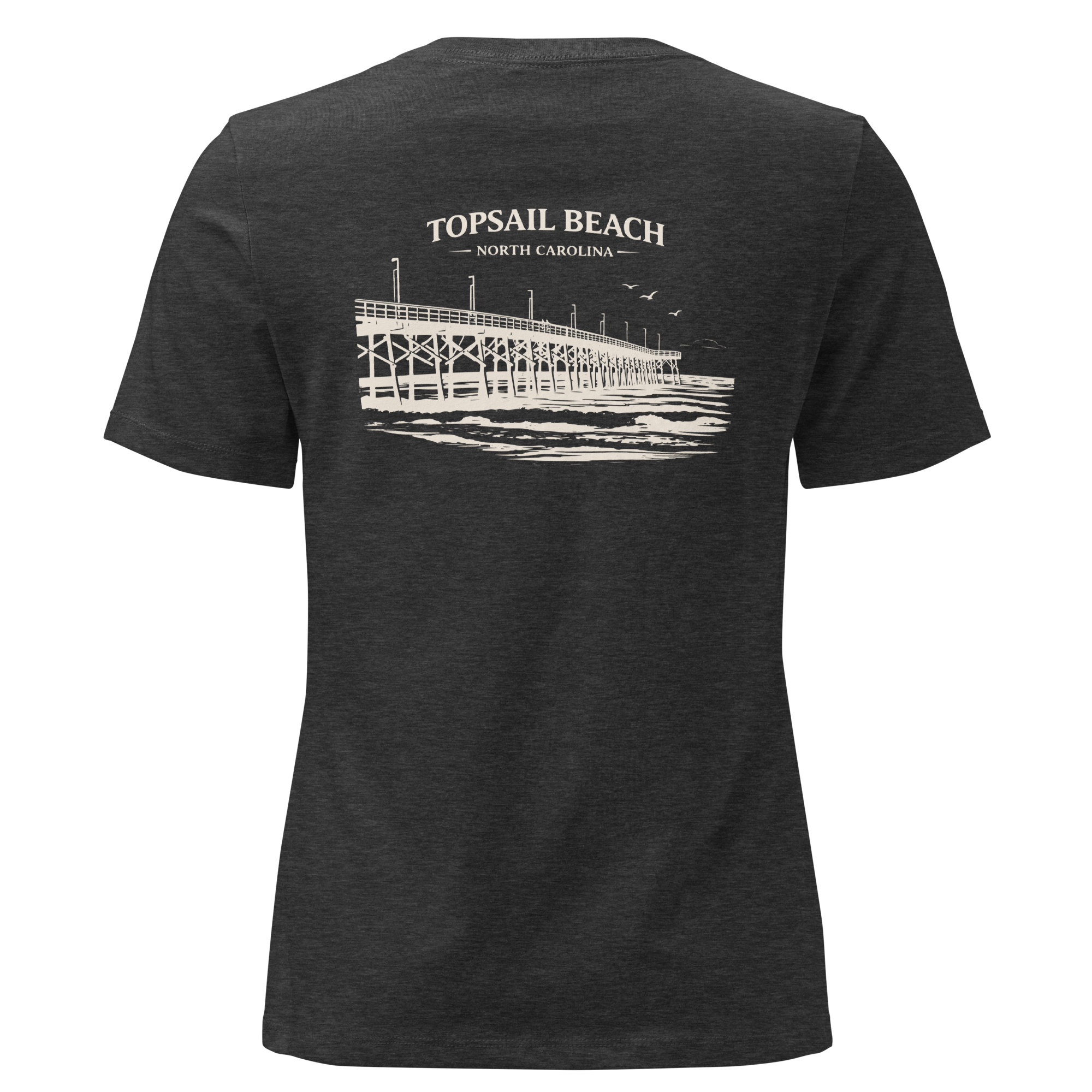 Topsail Beach NC - Topsail Beach Pier- Women's Relaxed T-Shirt