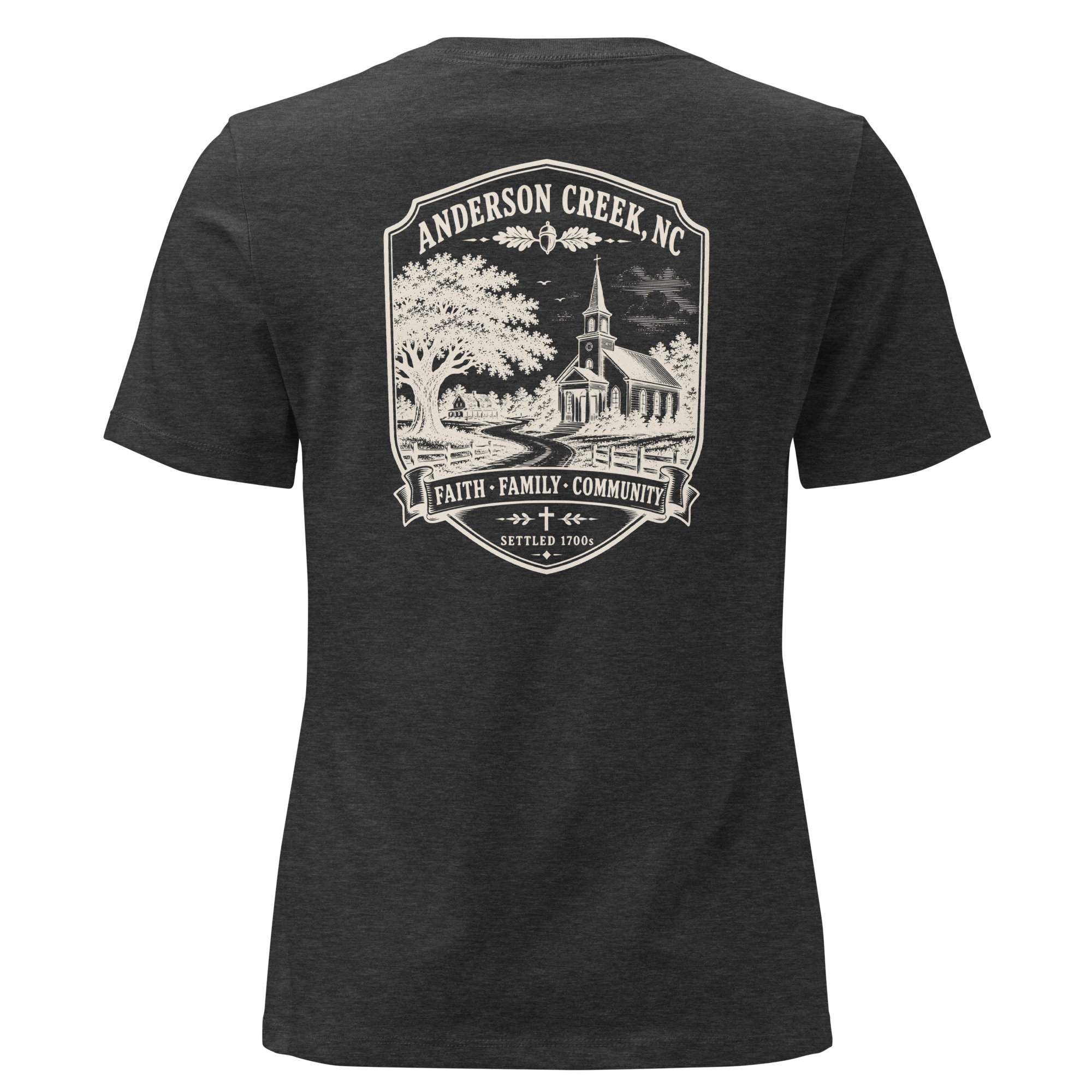 Anderson Creek, NC - Faith, Family, Community - Women's Relaxed T-Shirt