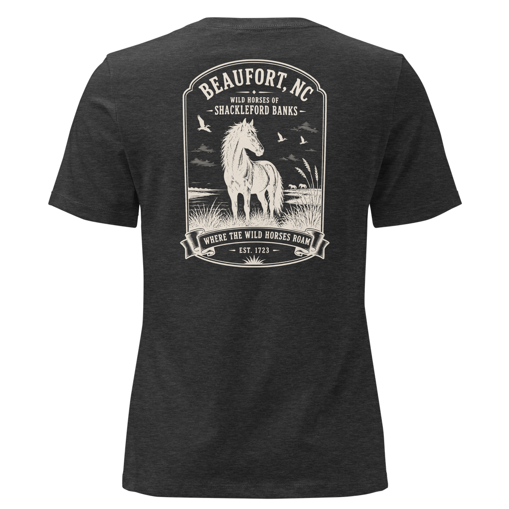 Beaufort, NC - Wild Horses of Shackleford Banks - Women's Relaxed T-Shirt