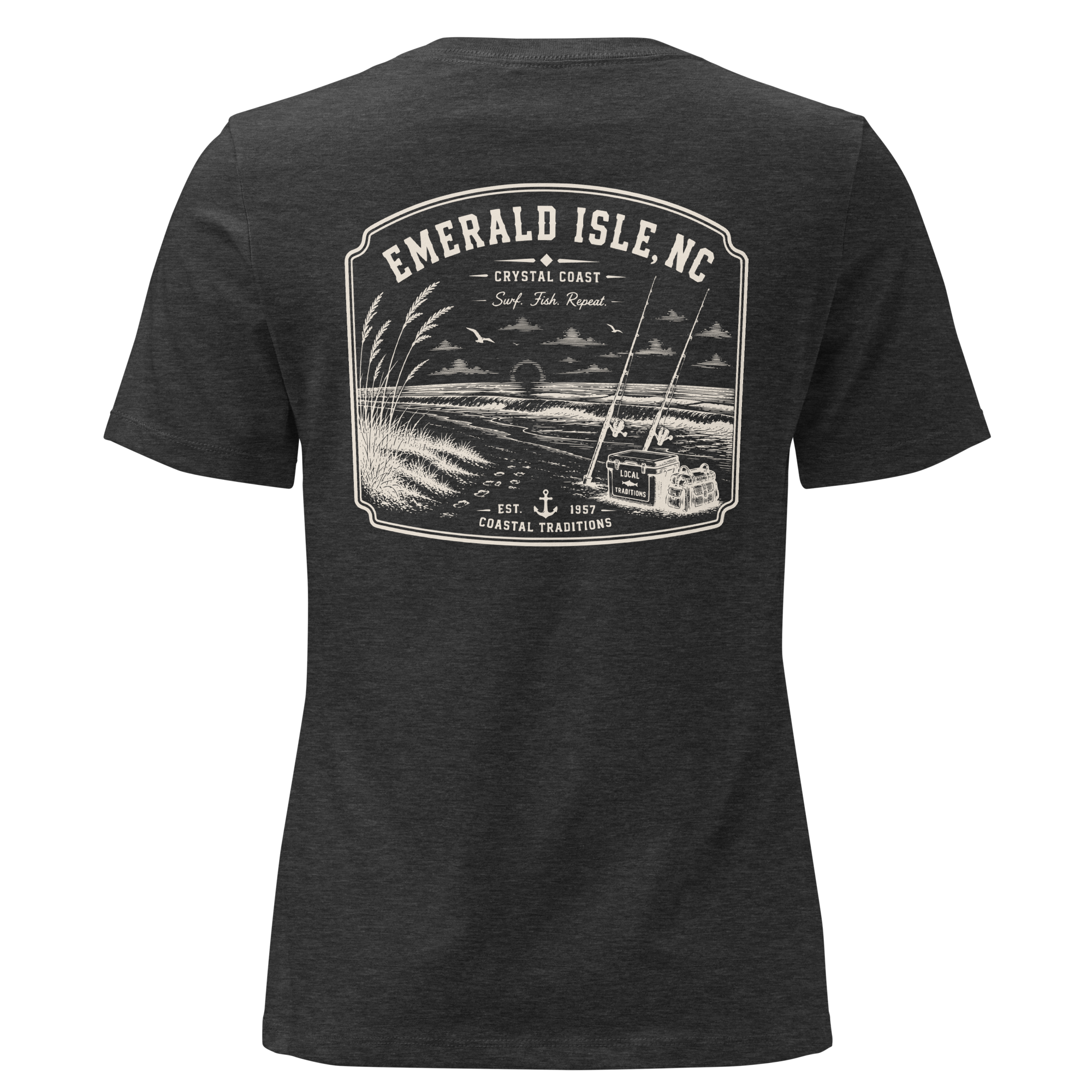 Emerald Isle NC - Surf, Fish, Repeat - Women's Relaxed T-Shirt