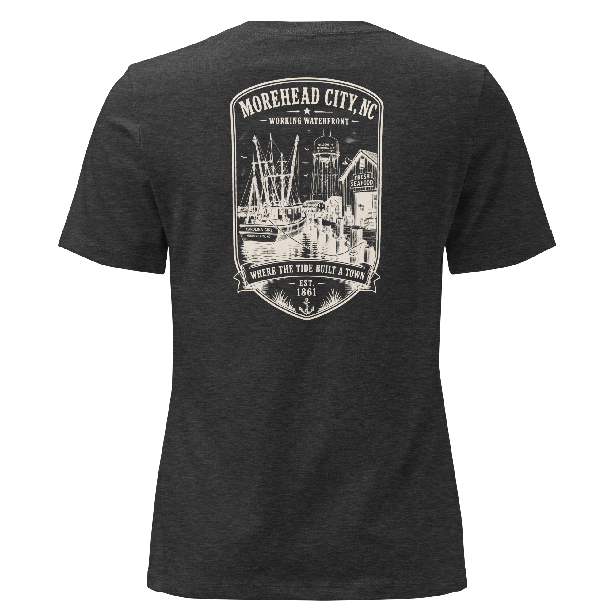 Morehead City, NC - Historic Waterfront - Women's Relaxed T-Shirt