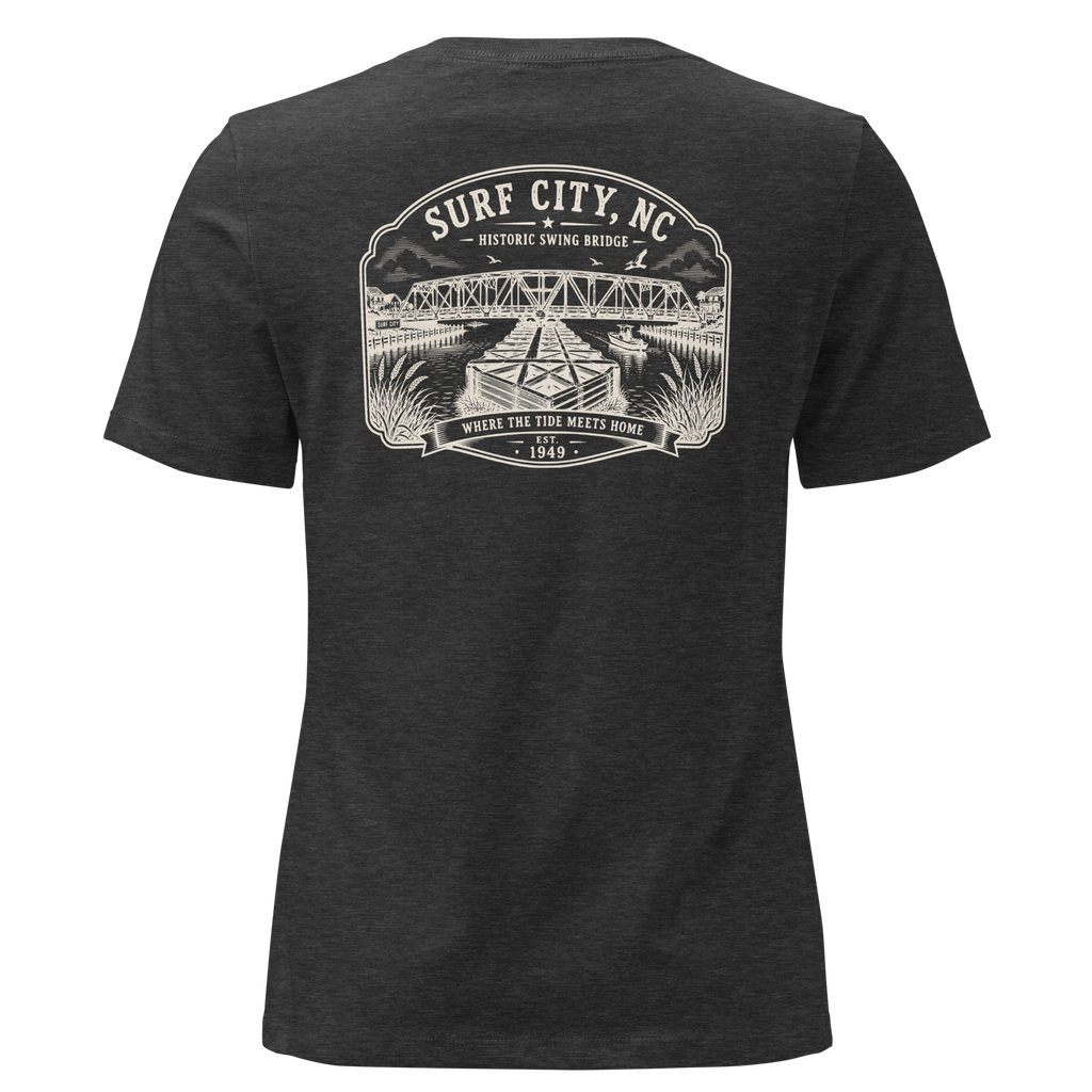 Surf City, NC - Swing Bridge - Women's Relaxed T-Shirt