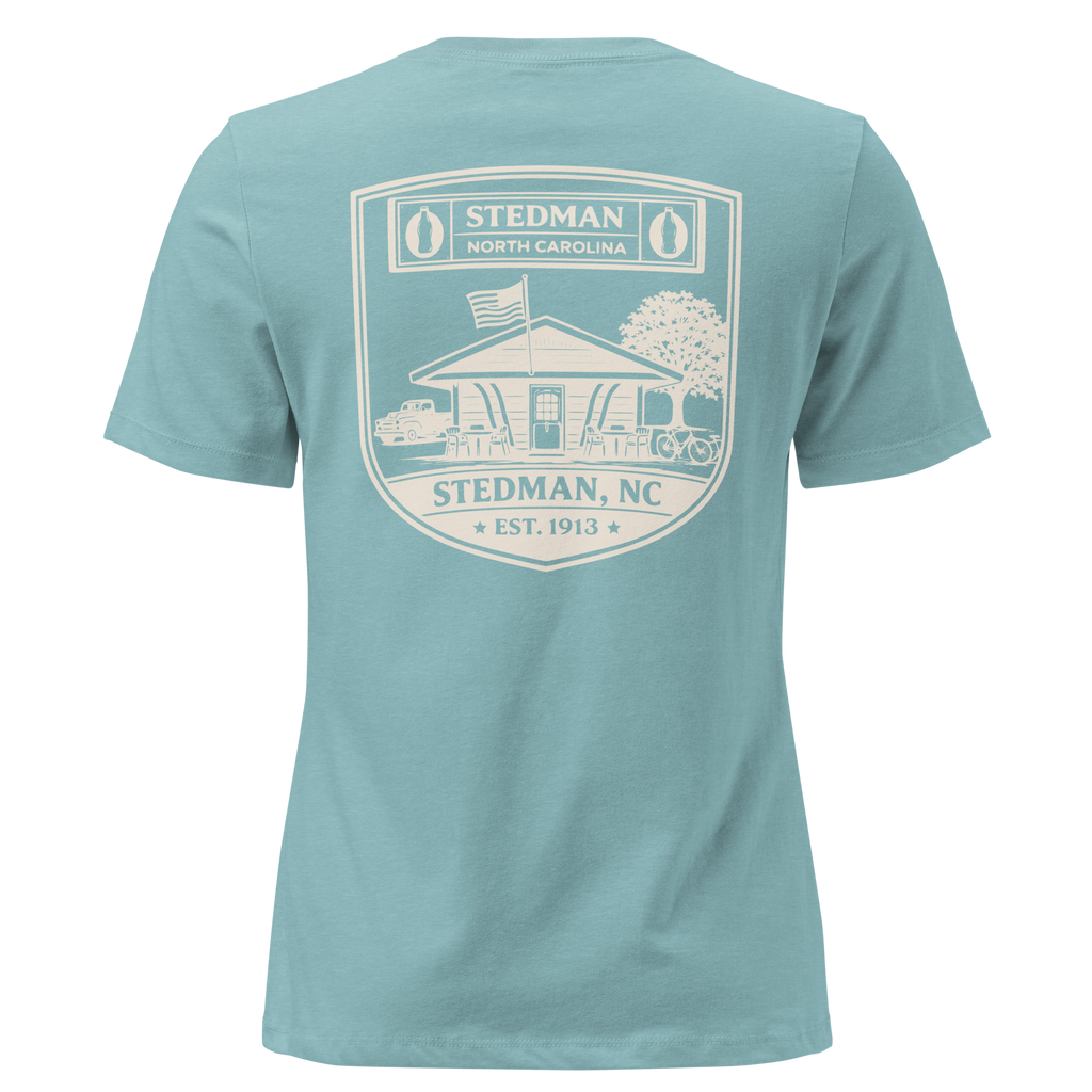 Stedman, NC - Stedman Soda Shop Badge- Women's Relaxed T-Shirt