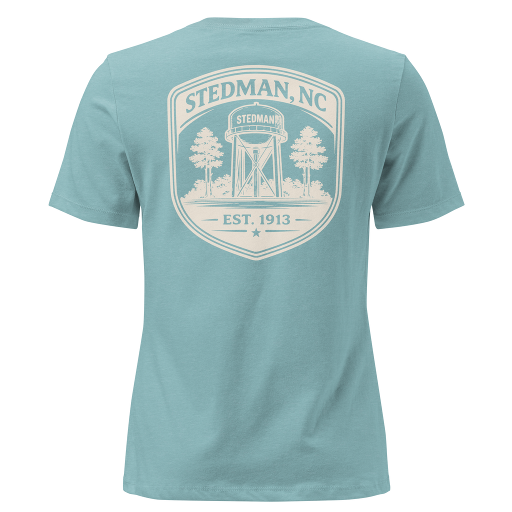Stedman, NC - Stedman Water Tower Badge- Women's Relaxed T-Shirt