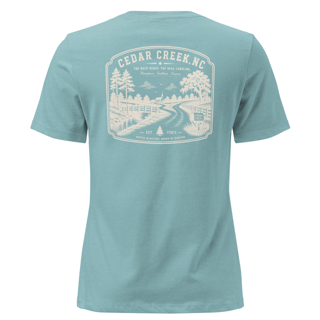 Cedar Creek, NC - The Back Roads - Women's Relaxed T-Shirt