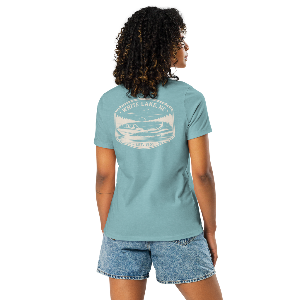 White Lake NC - Boat Fun- Women's Relaxed T-Shirt