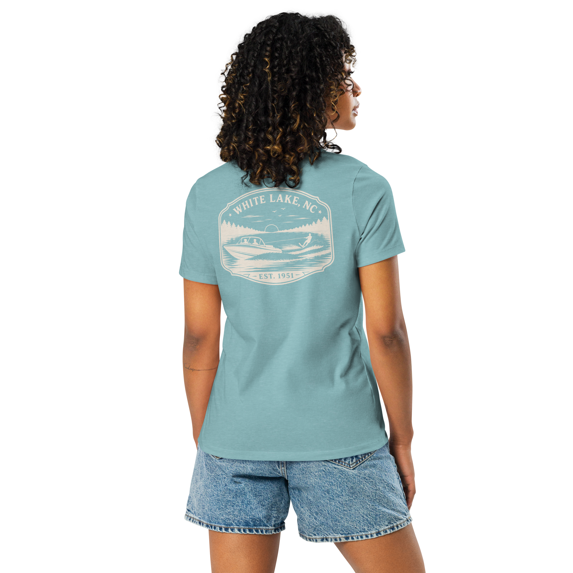 White Lake NC - Boat Fun- Women's Relaxed T-Shirt
