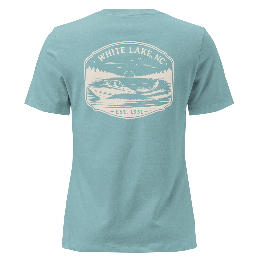 White Lake NC - Boat Fun- Women's Relaxed T-Shirt