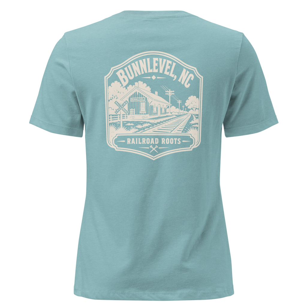 Bunnlevel NC - Railroad Town- Women's Relaxed T-Shirt