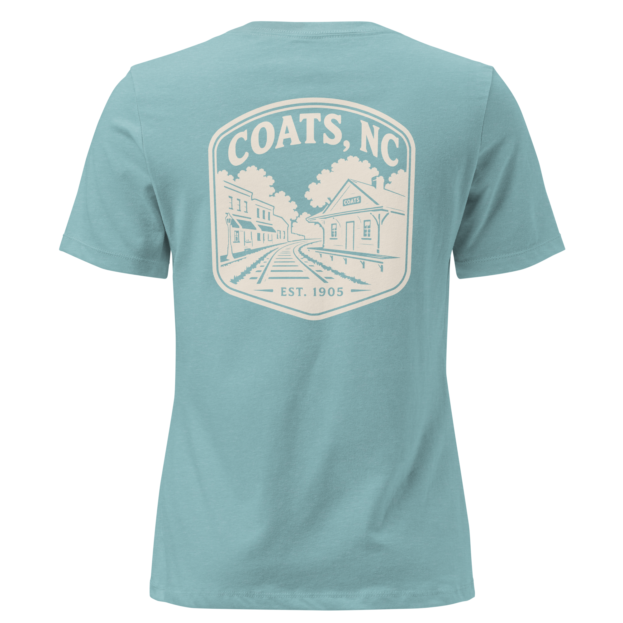 Coats NC - Railroad Town- Women's Relaxed T-Shirt
