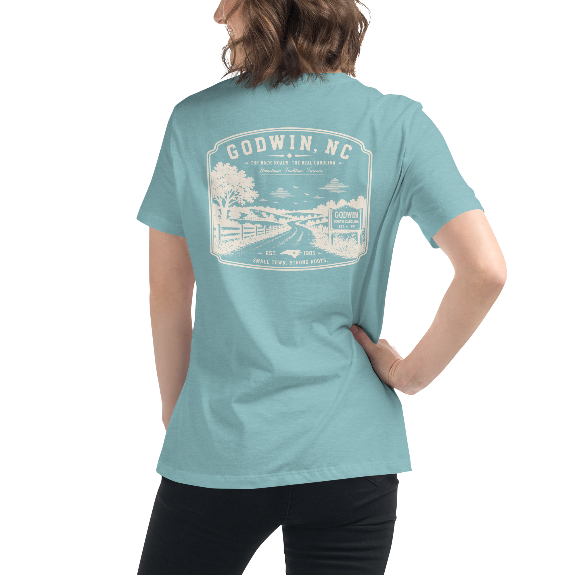 Godwin NC - The Back Roads- Women's Relaxed T-Shirt