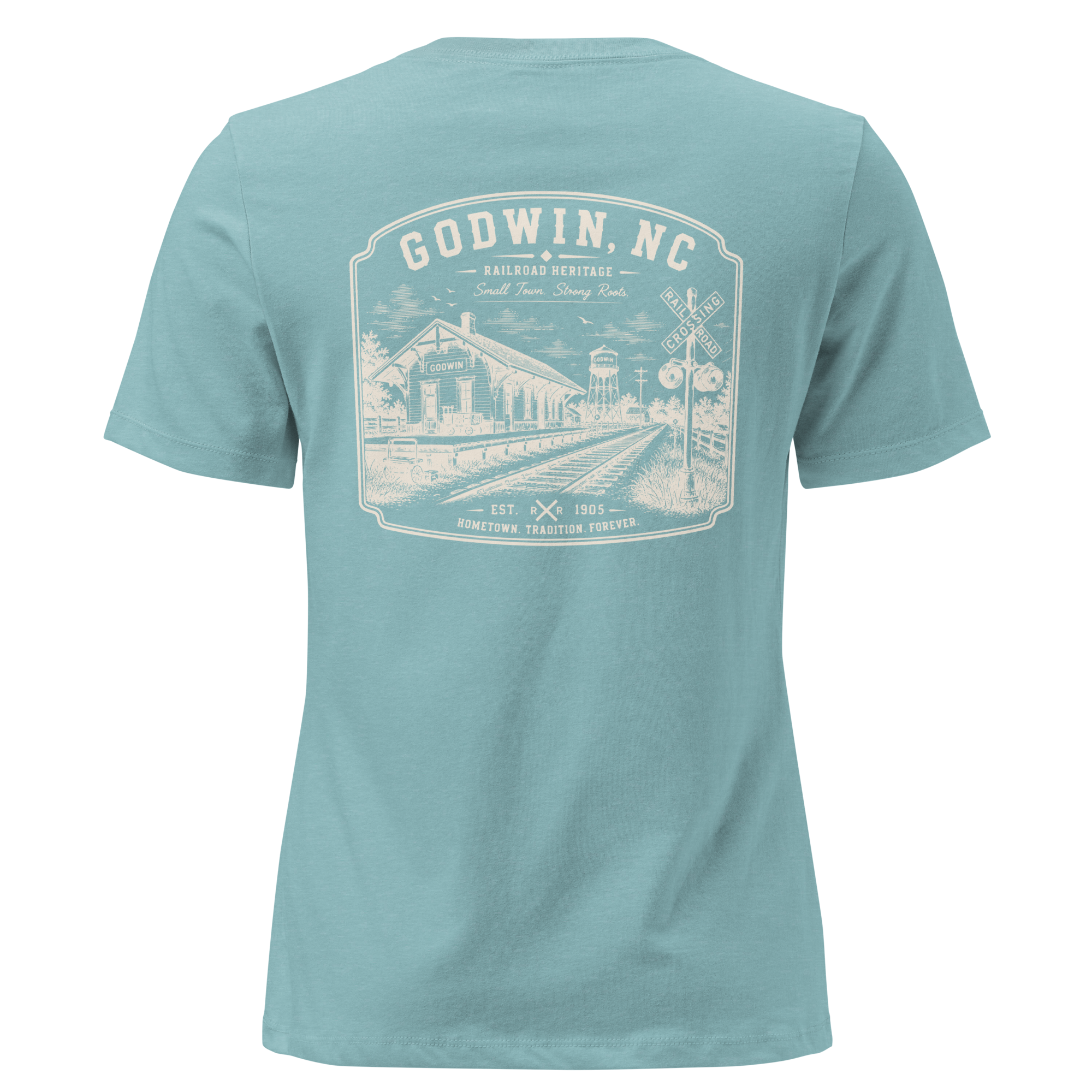 Godwin NC - Railroad Town- Women's Relaxed T-Shirt
