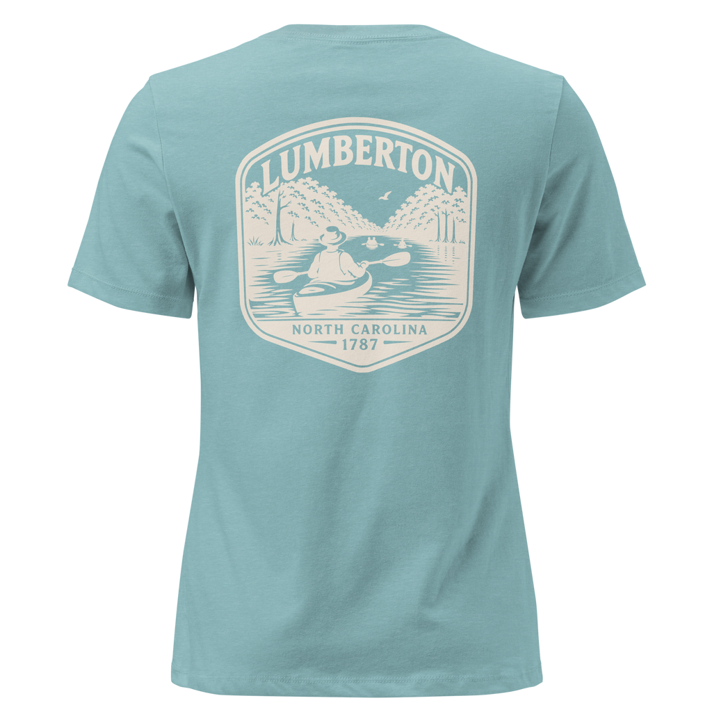 Lumberton NC - Kayak on River- Women's Relaxed T-Shirt