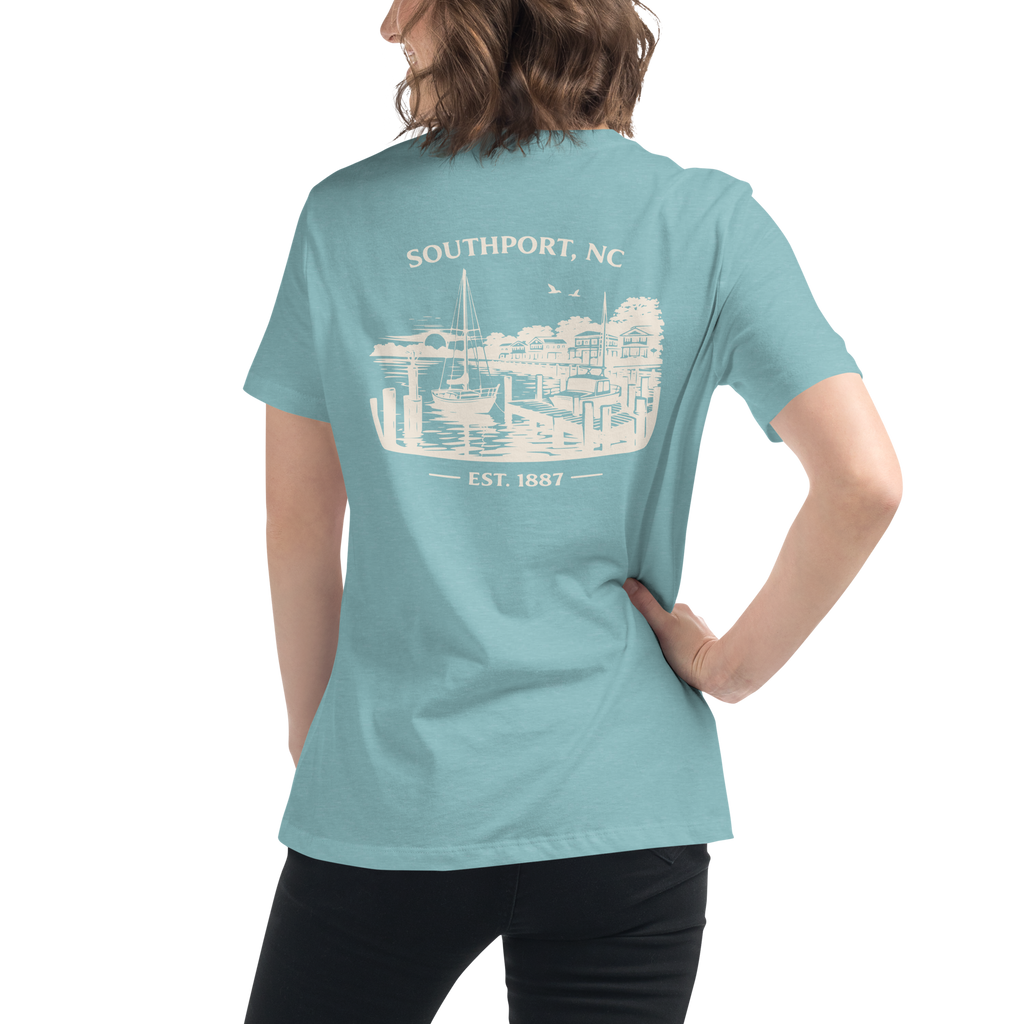 Southport NC - Waterfront- Women's Relaxed T-Shirt