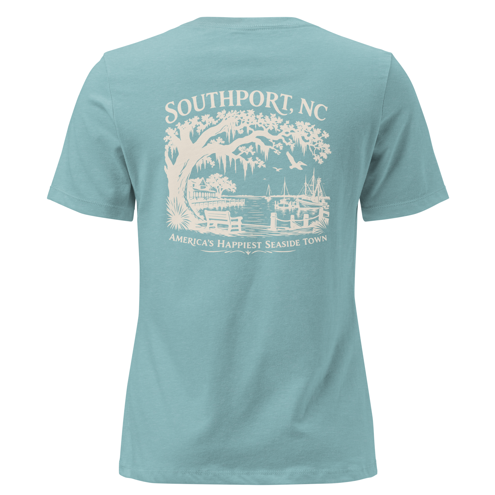 Southport NC - Happy Seaside Town- Women's Relaxed T-Shirt