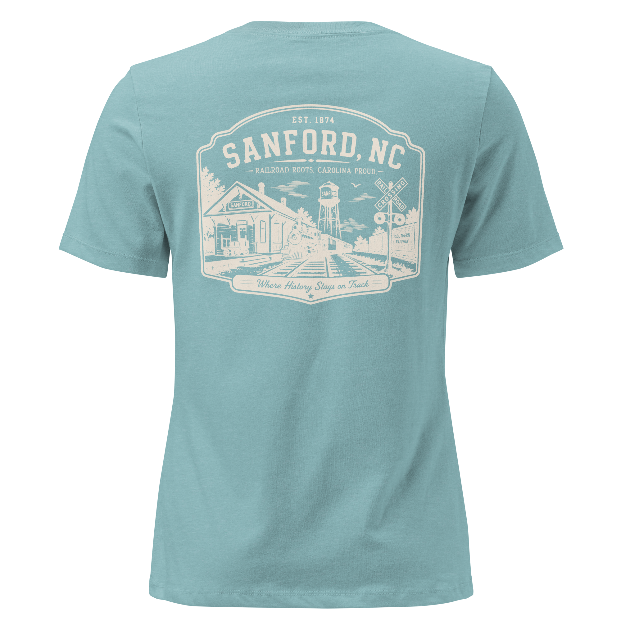 Sanford NC - Railroad Roots - Women's Relaxed T-Shirt